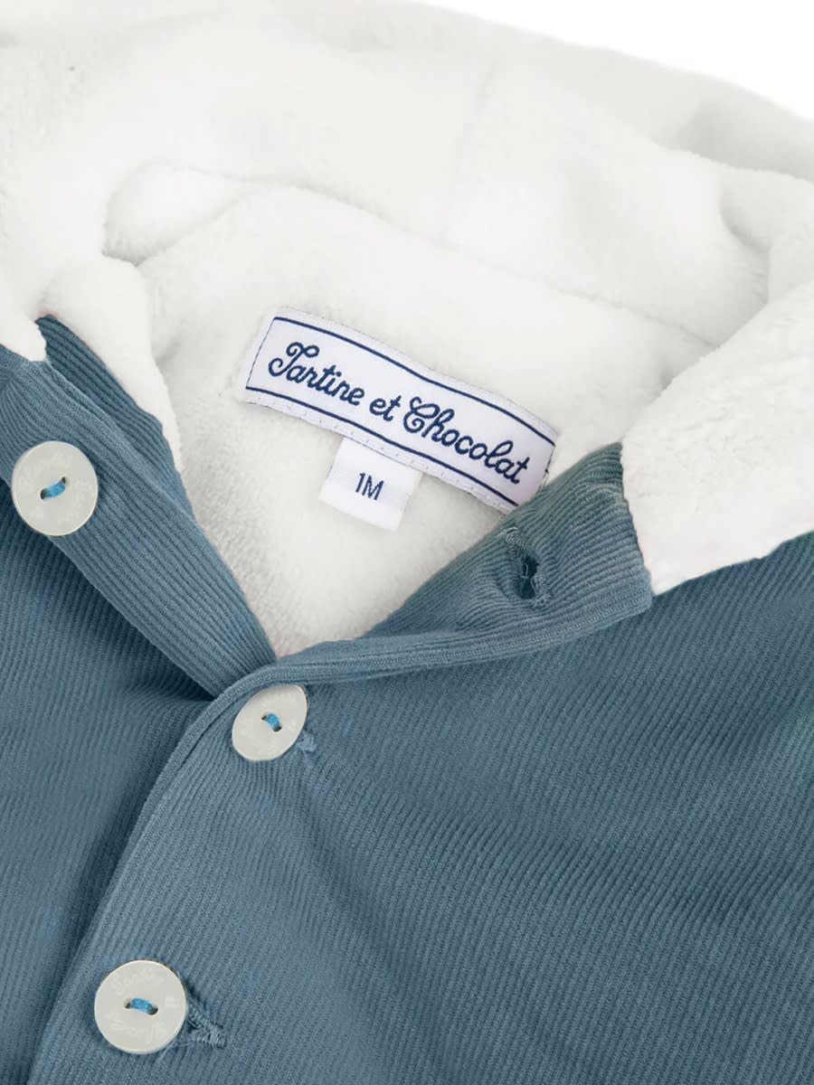 Tartine Et Chocolat Hooded Coat In Blue