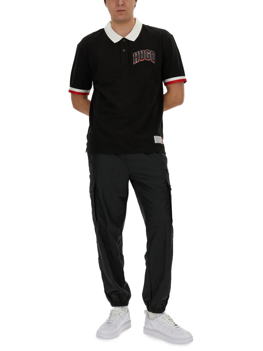 Shop Hugo Boss Cotton Pique Dillet Polo Shirt In Black