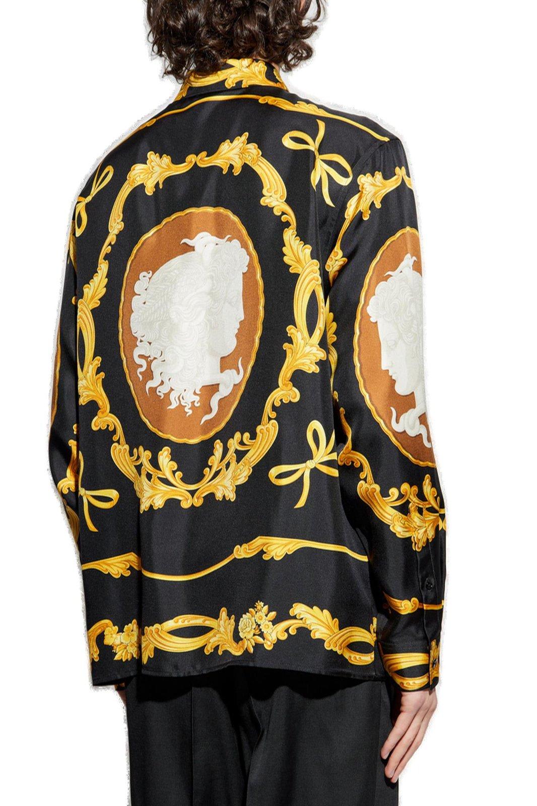 Versace Cameo Silk Long-sleeved Shirt