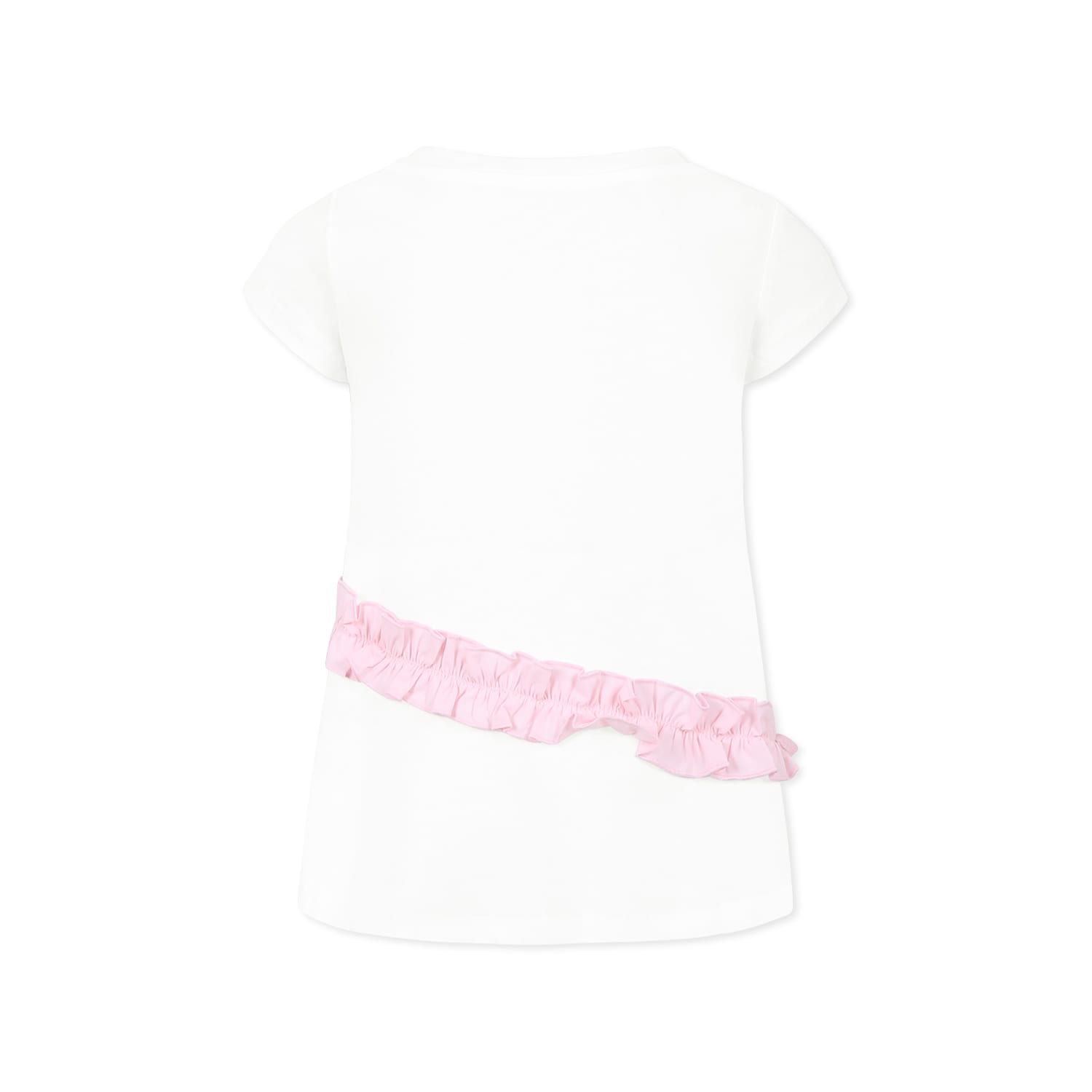Monnalisa White T-shirt For Girl With Bambi In White