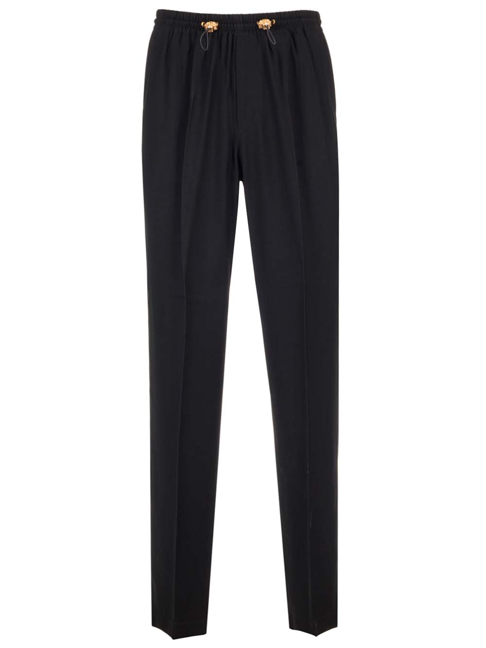 Shop Versace Trousers With Medusa Details In Nero