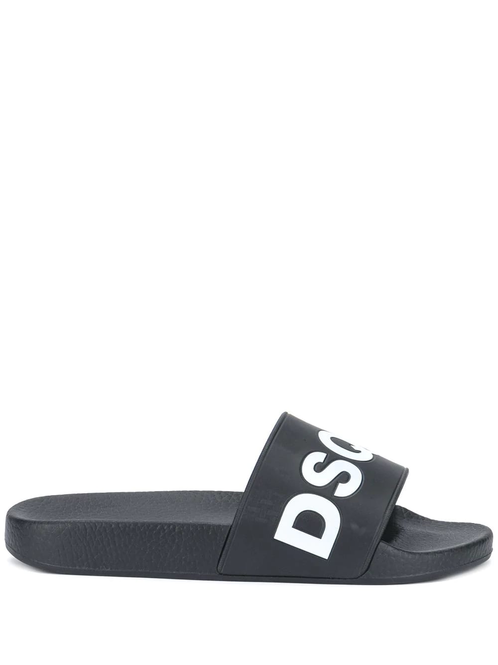 Dsquared2 Woman Black Slippers With White Logo