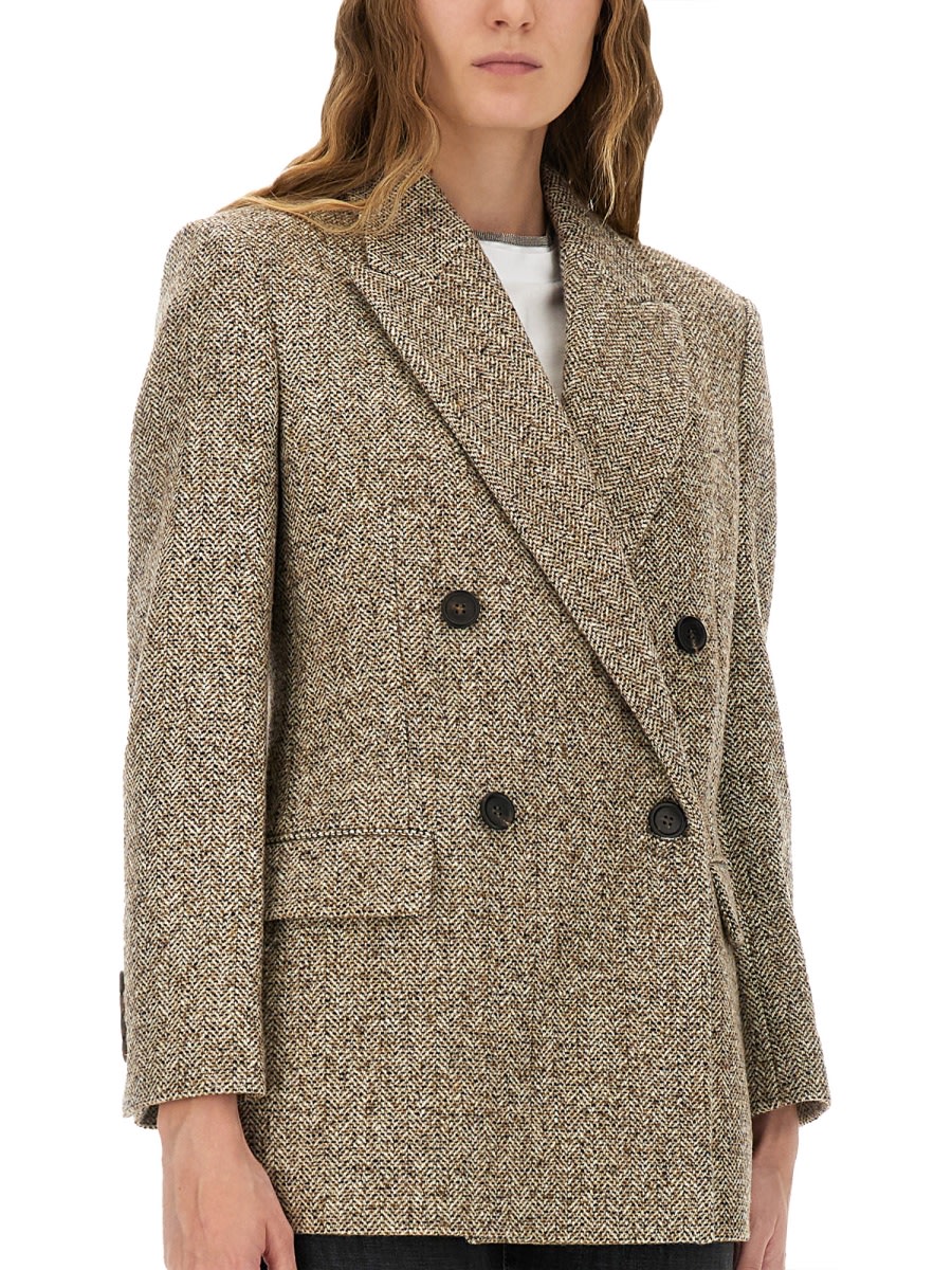 Brunello Cucinelli Wool Jacket In Brown