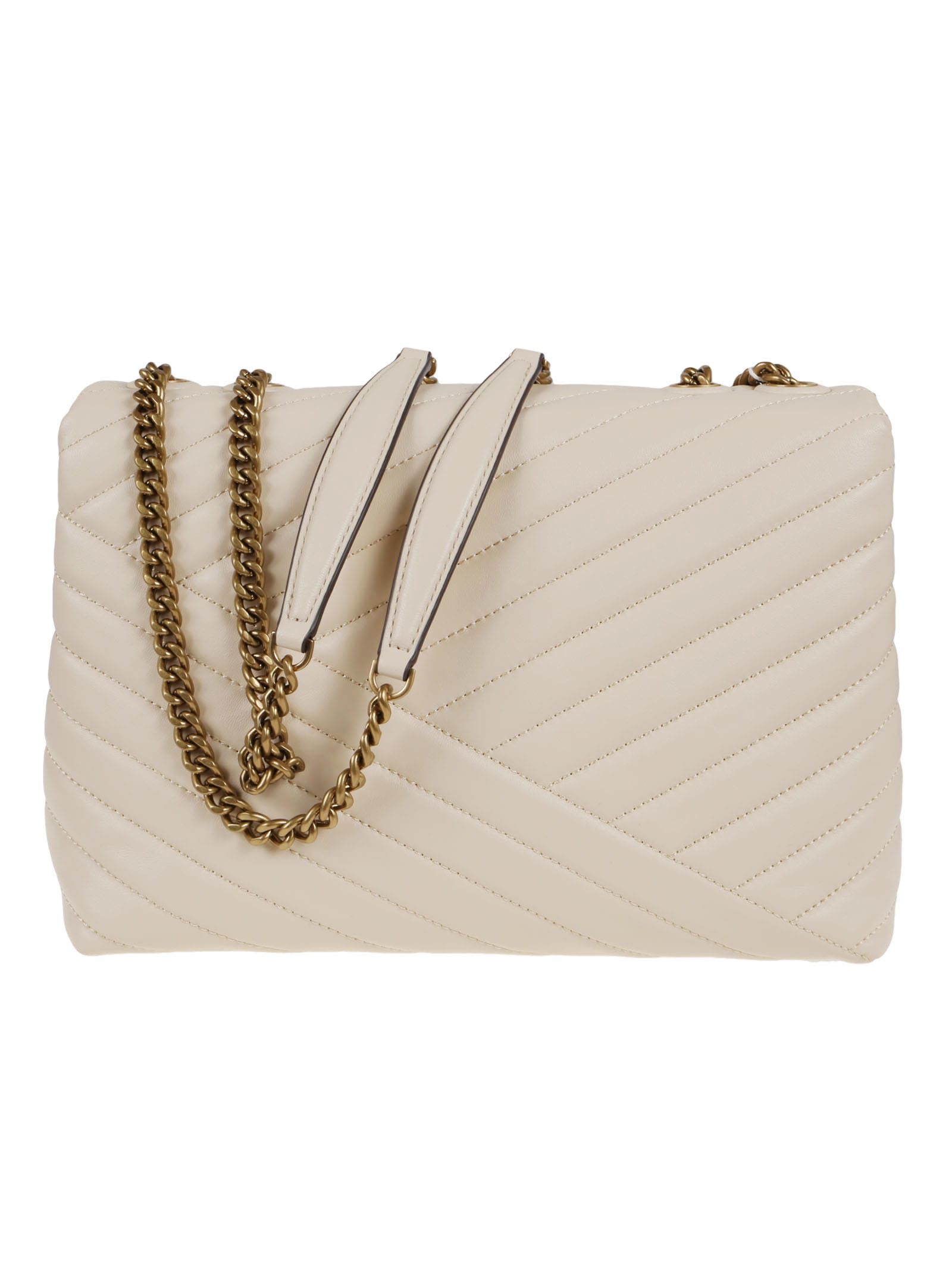 Tory Burch Kira Chevron Convertible Shoulder Bag In New Cream