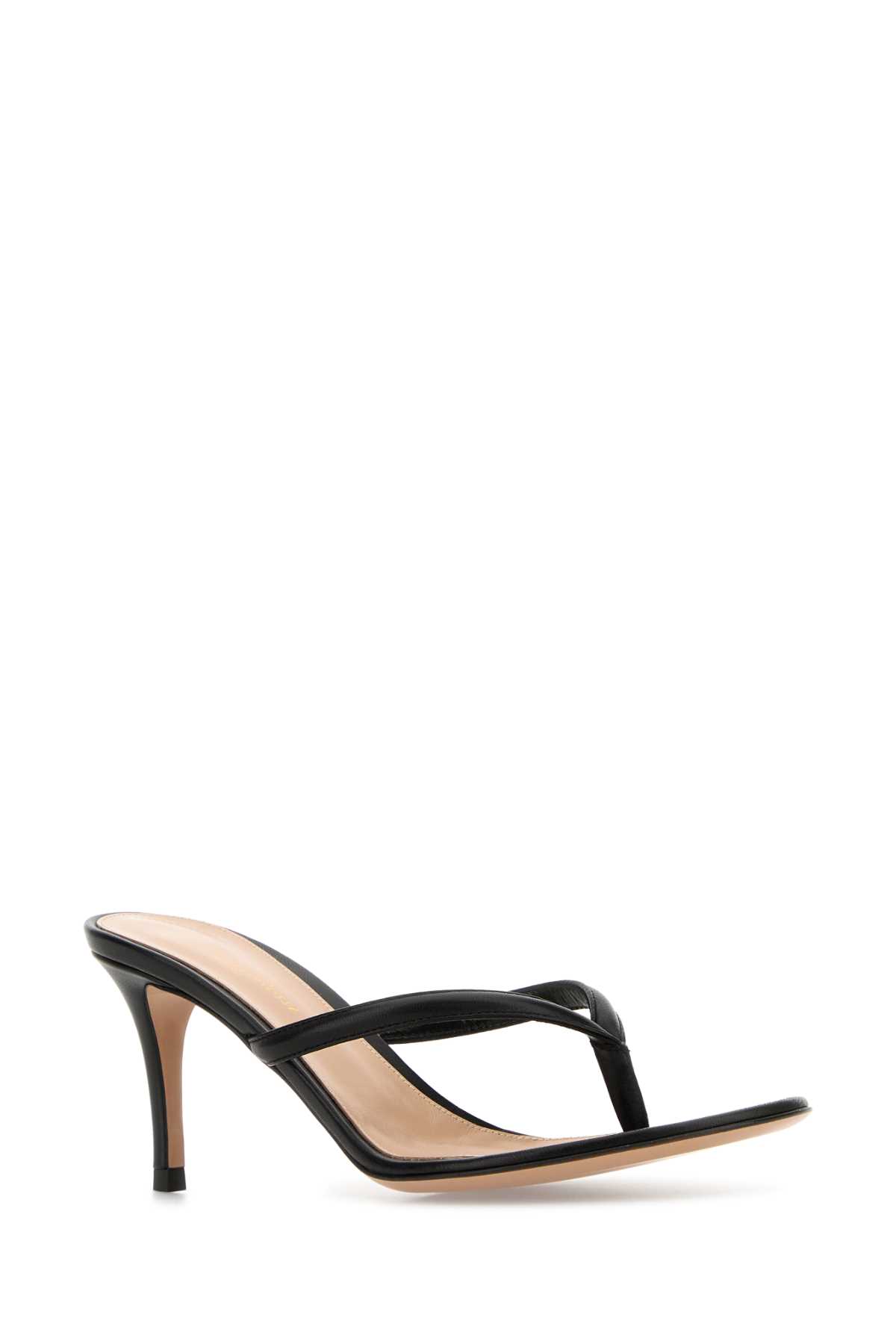 Gianvito Rossi Black Leather Calypso Thong Sandals