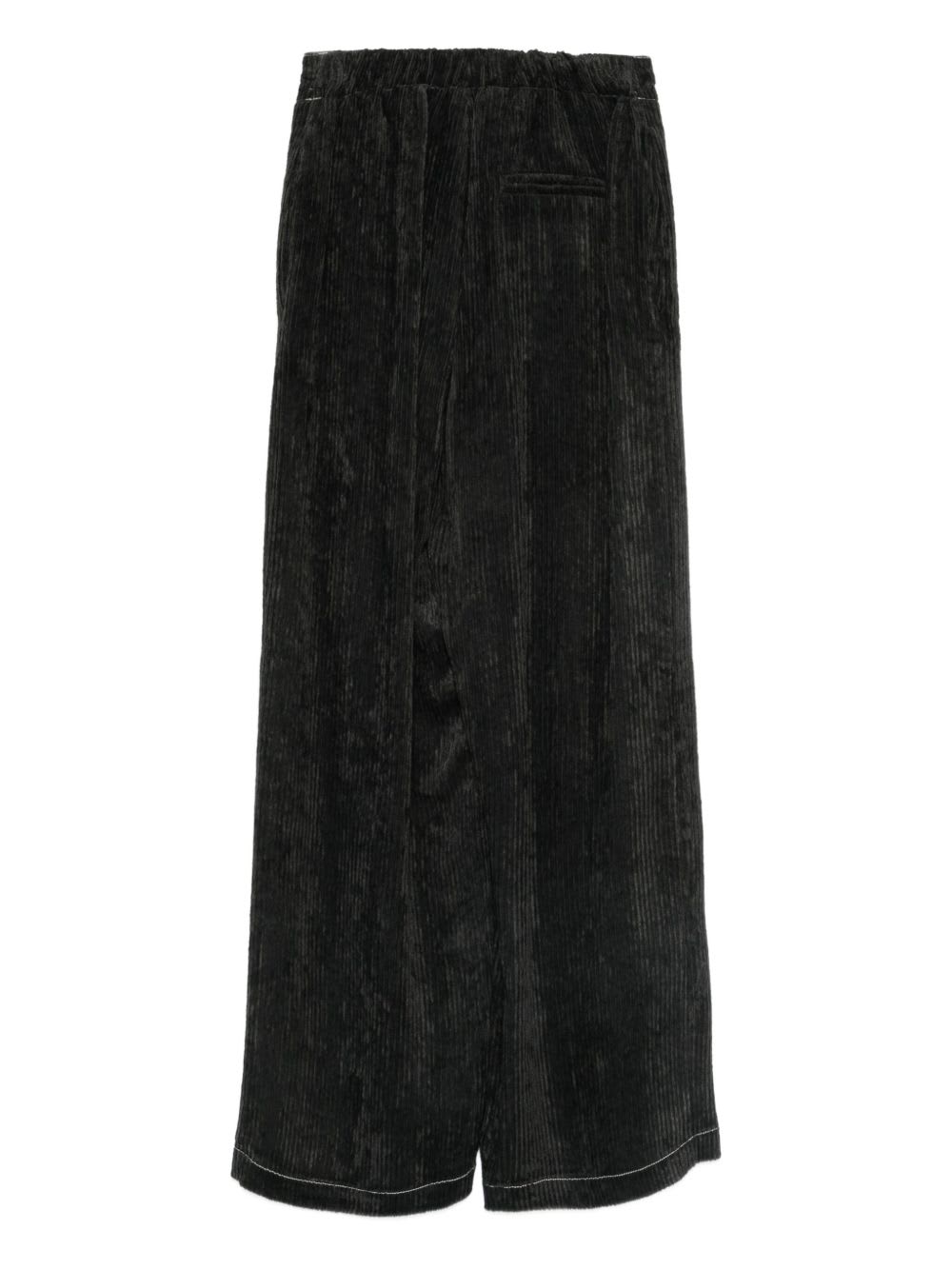 Alysi Wide-leg Velvet Trousers In Black