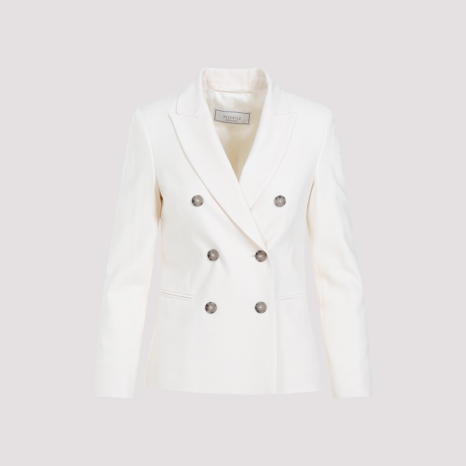 Shop Peserico Double Breasted Jacket In Beige