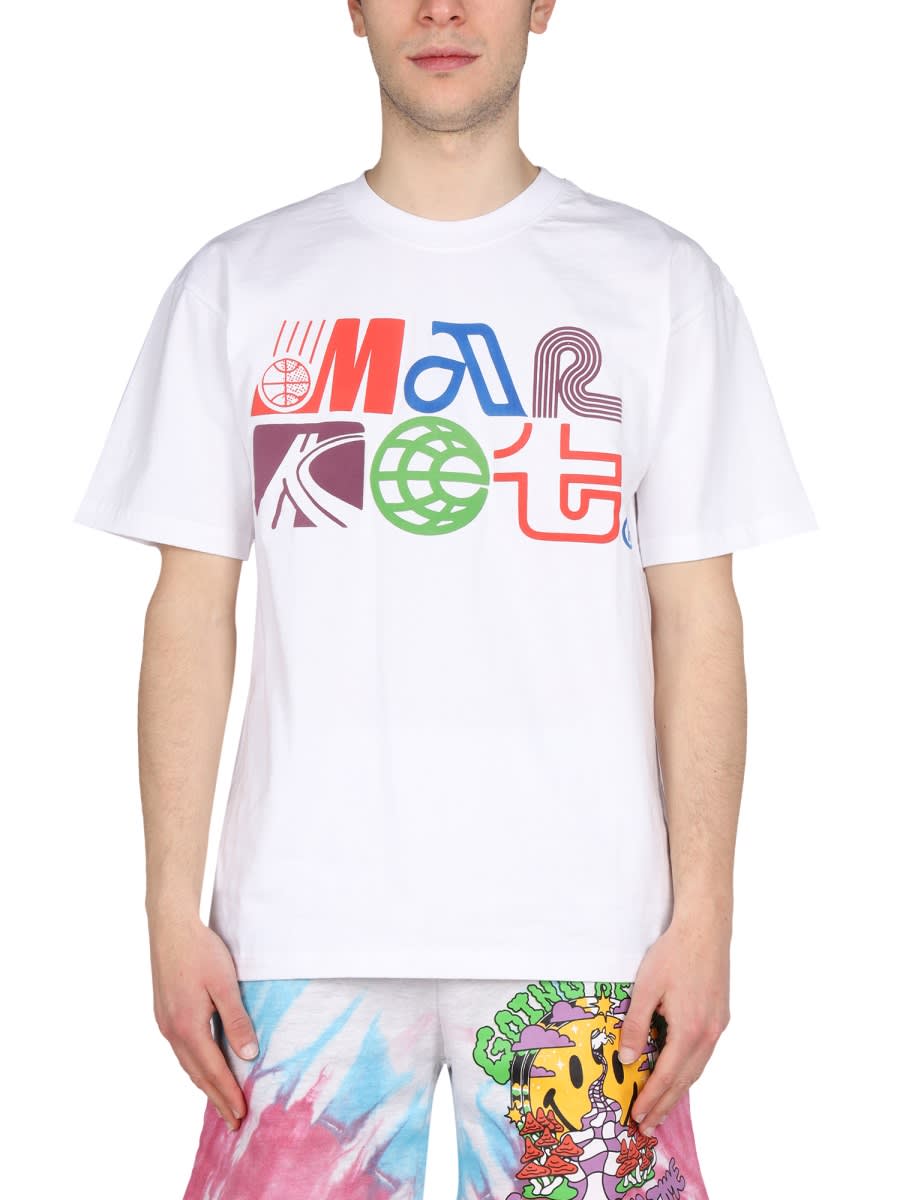 Shop Market Logo Print T-shirt In White