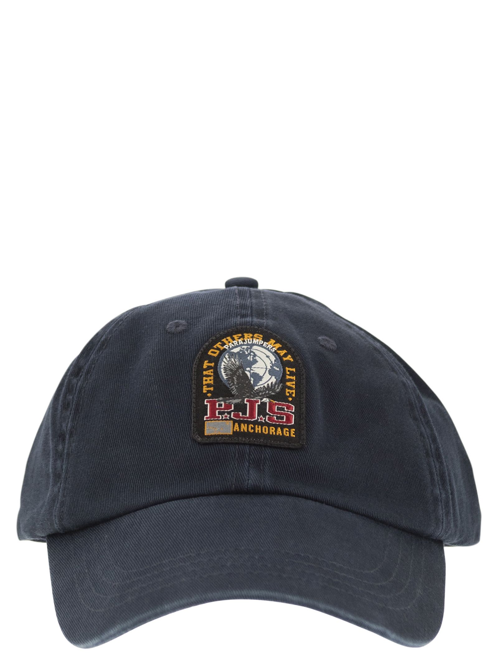 Shop Parajumpers Hat With Patch In Blue