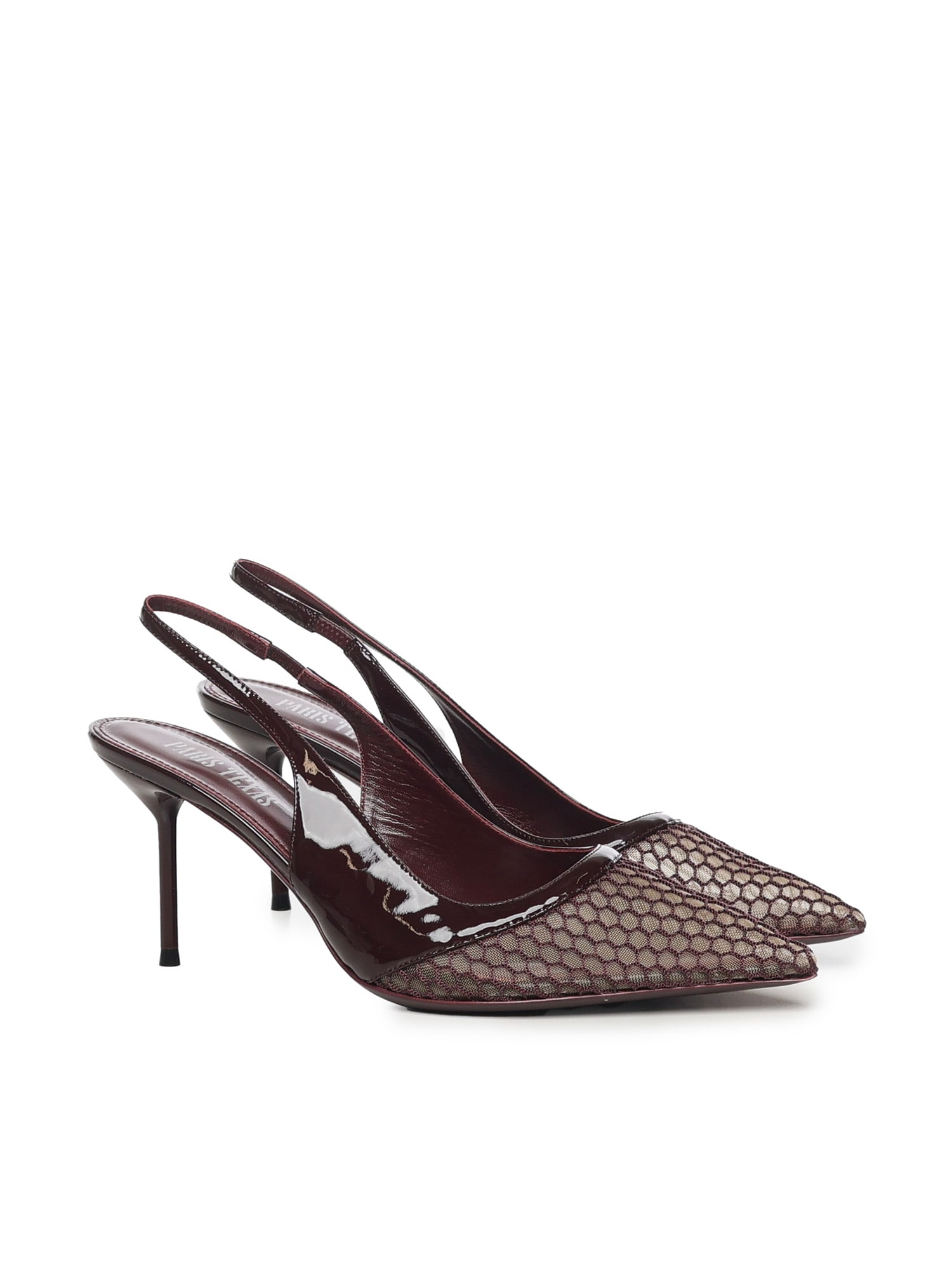 Paris Texas Lidia Patent Leather Slingbacks In Burgundy