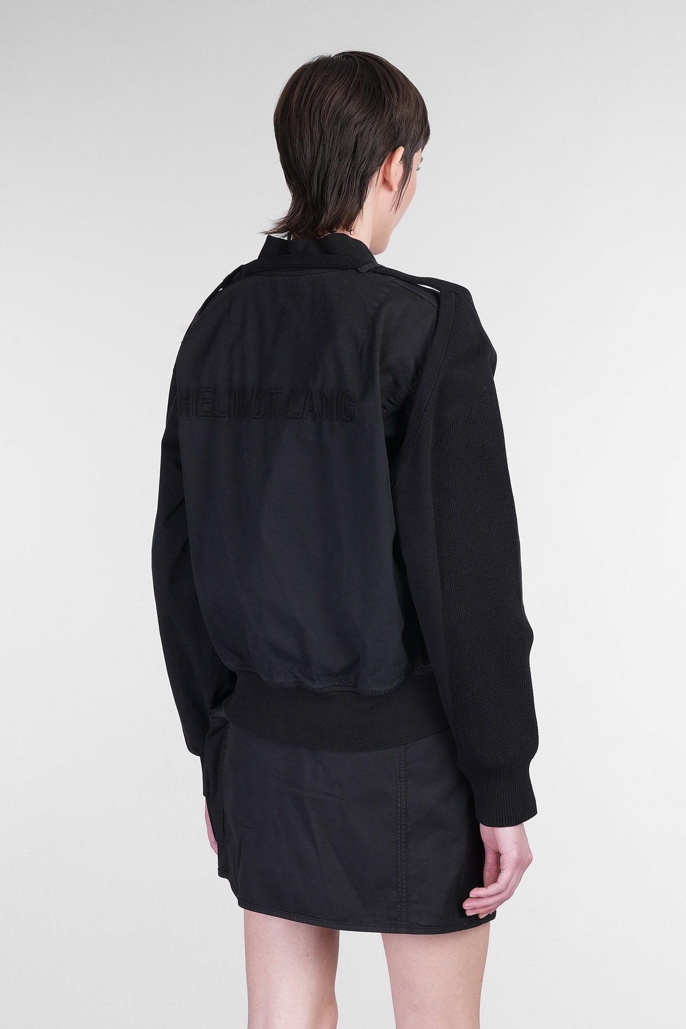 Helmut Lang Bomber In Black Cotton
