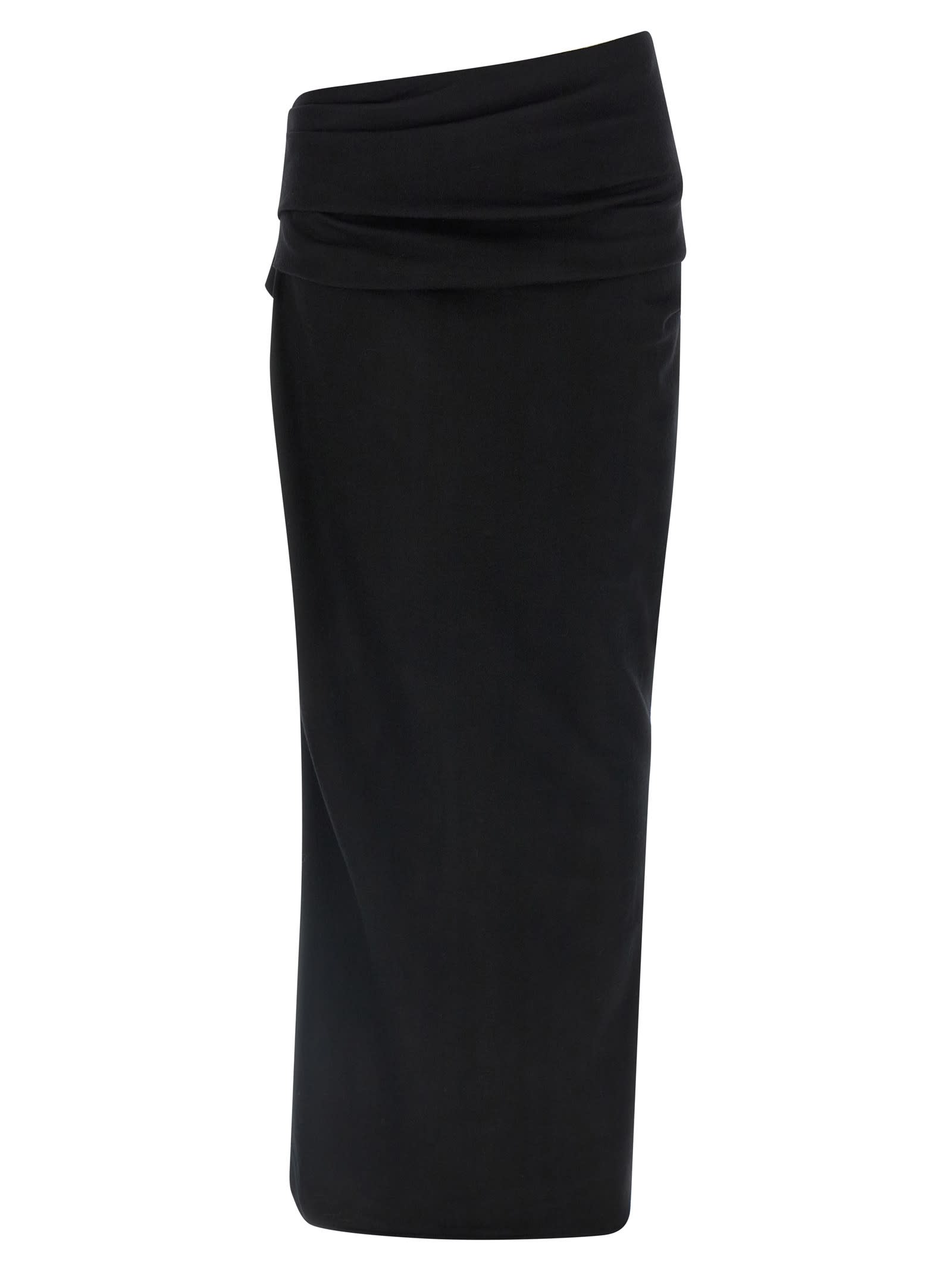Entire Studios Draped Rear-split Midi Skirt In Black