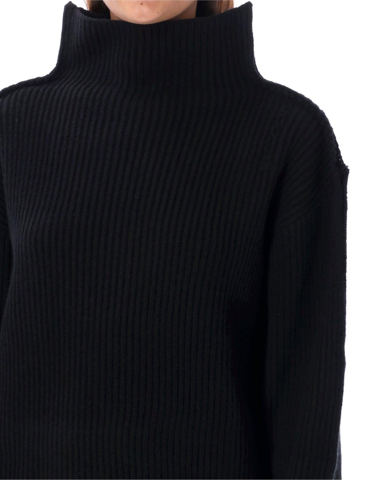 Shop Marni High Neck Knitted Jumper In Black