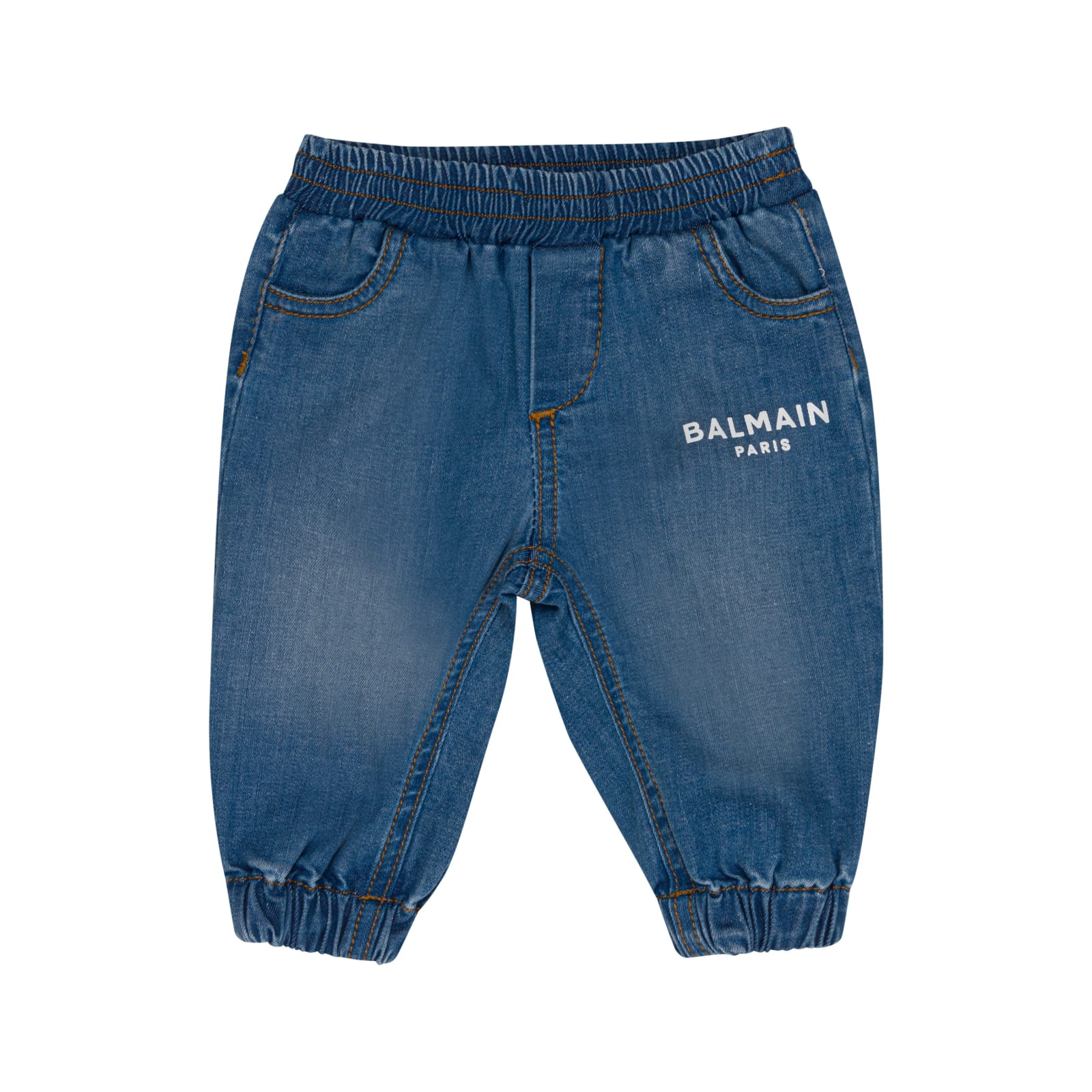 Shop Balmain Jeans Neonato In Blue