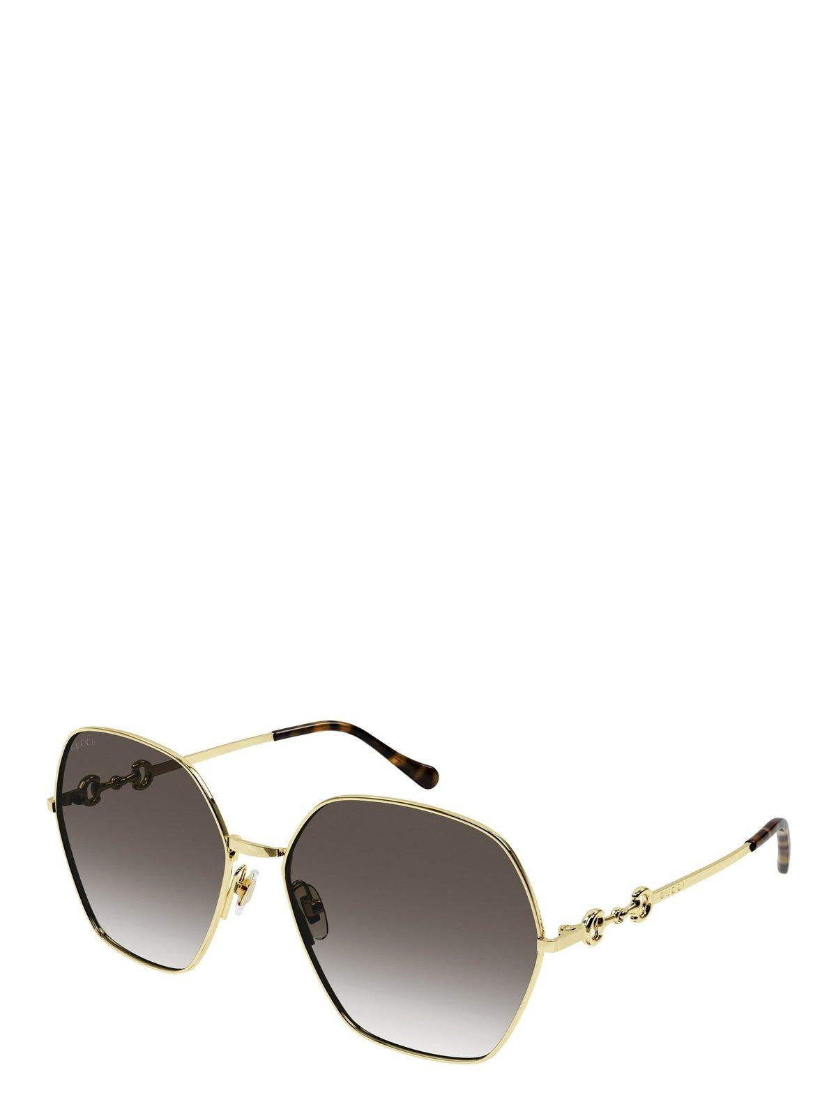 Shop Gucci Round Frame Sunglasses Sunglasses In 002 Gold Gold Brown