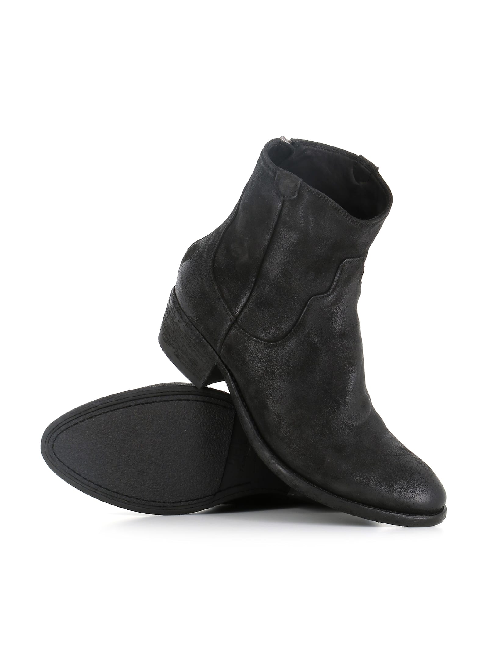 Pantanetti Leather Ankle Boots In Black