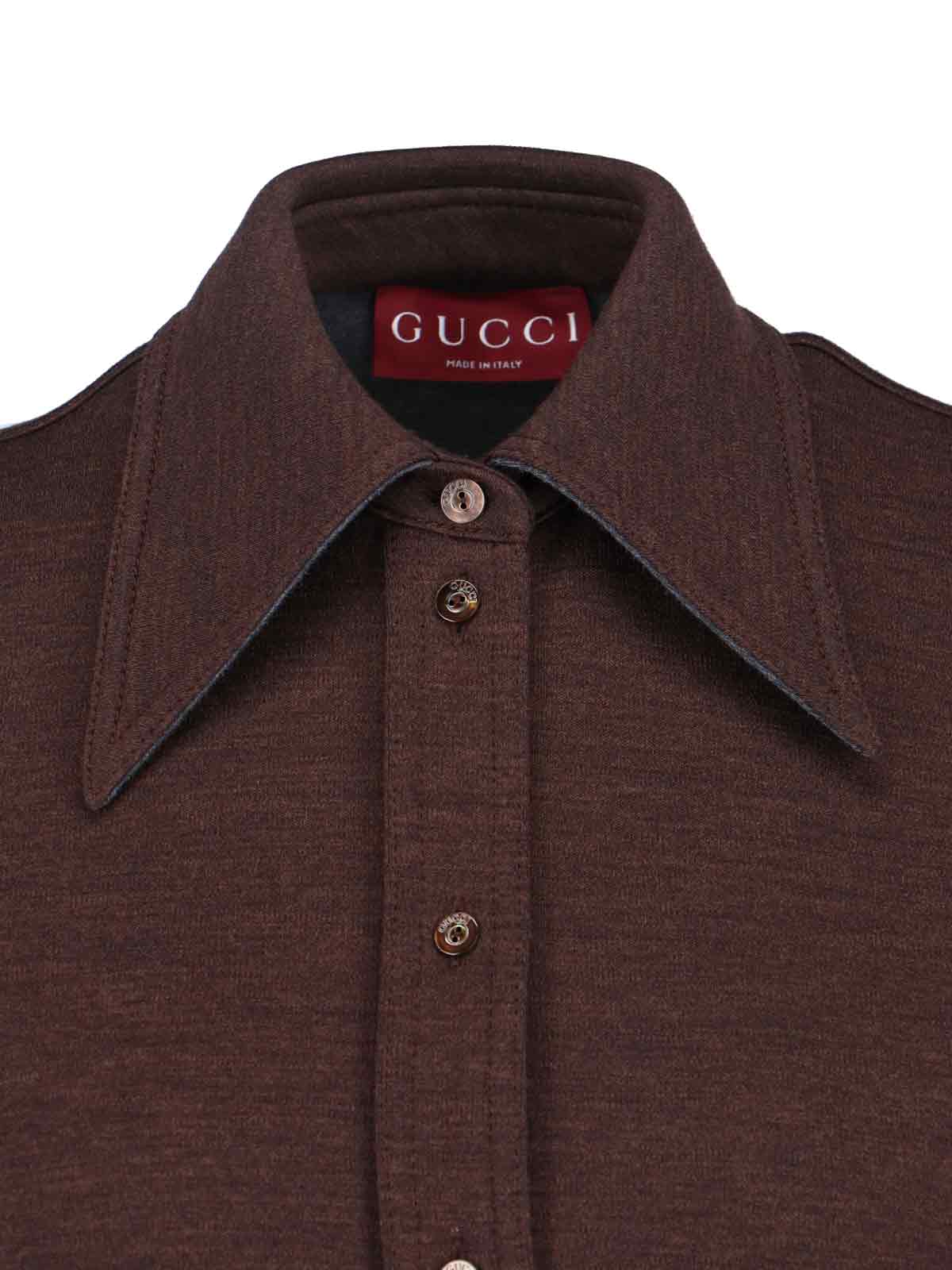 Gucci L-blend Jersey Shirt In Burgundy