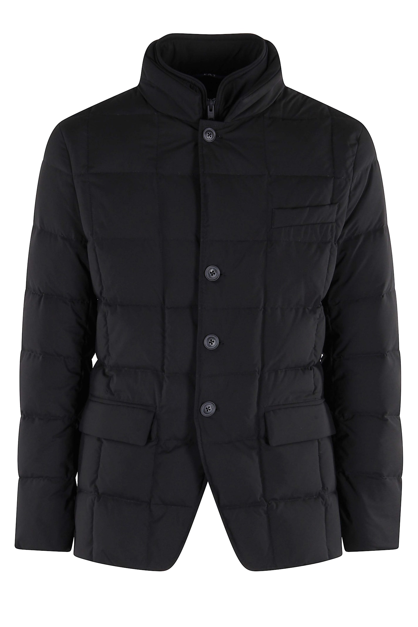 Fay Structured Double-breasted Down Jacket With Smooth Finish In Multi