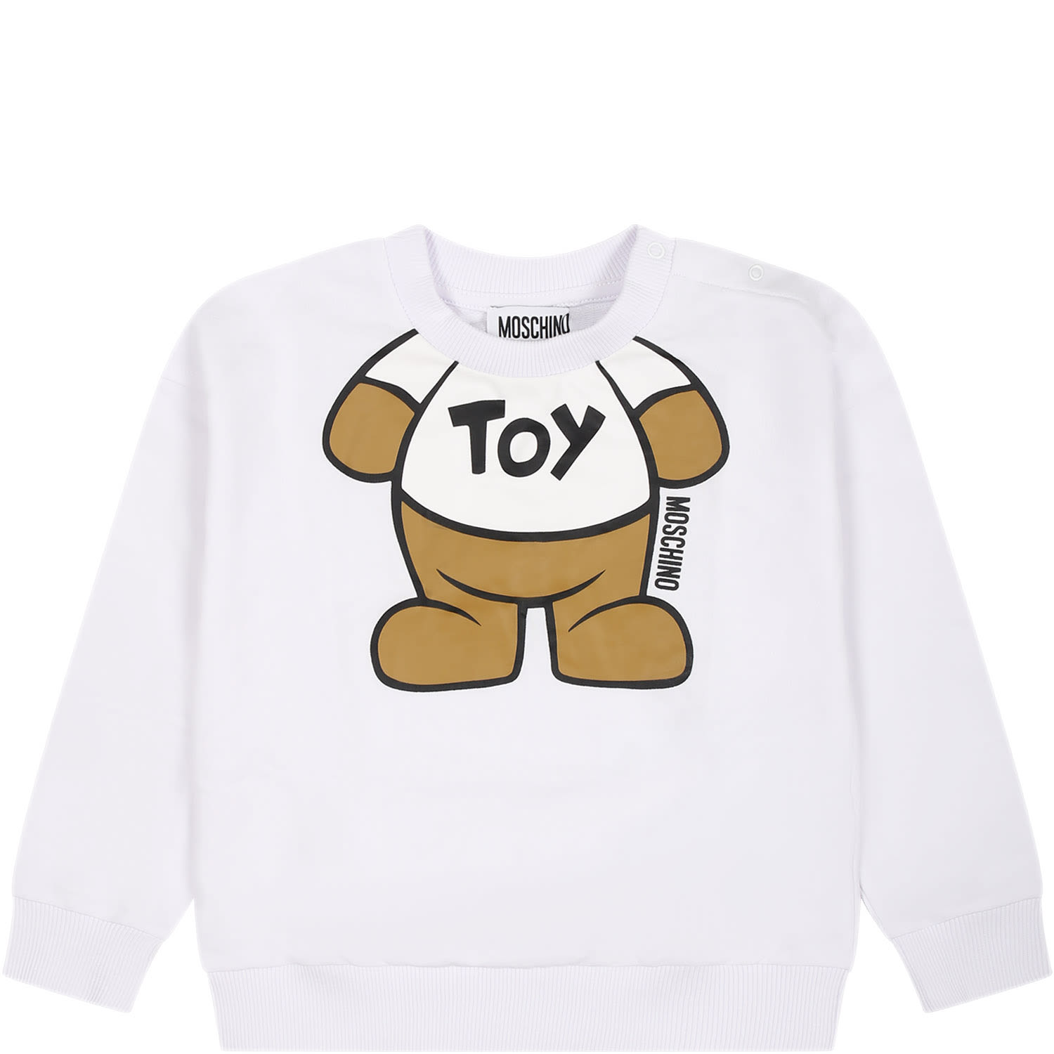 Moschino Kids' White Sweatshirt For Babies With Teddy Bear