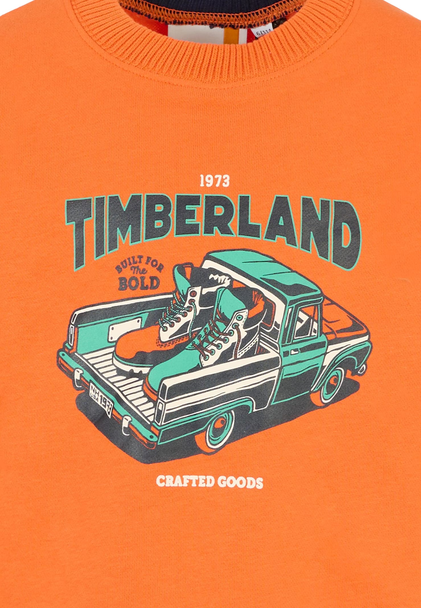 Timberland Orange Sweatshirt For Boy With Car In Orange