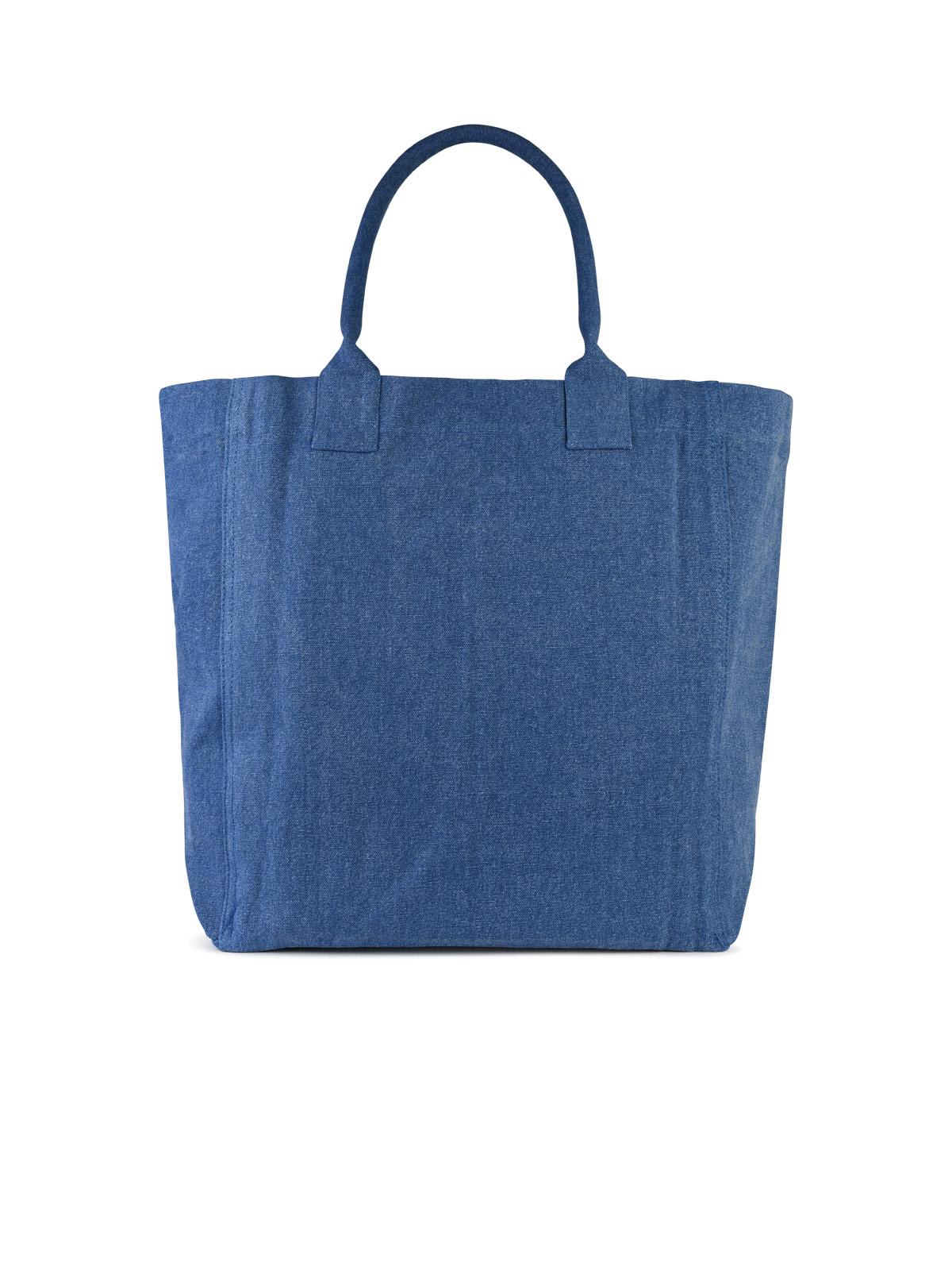 Shop Isabel Marant Venky Blue Cotton Shopping Bag