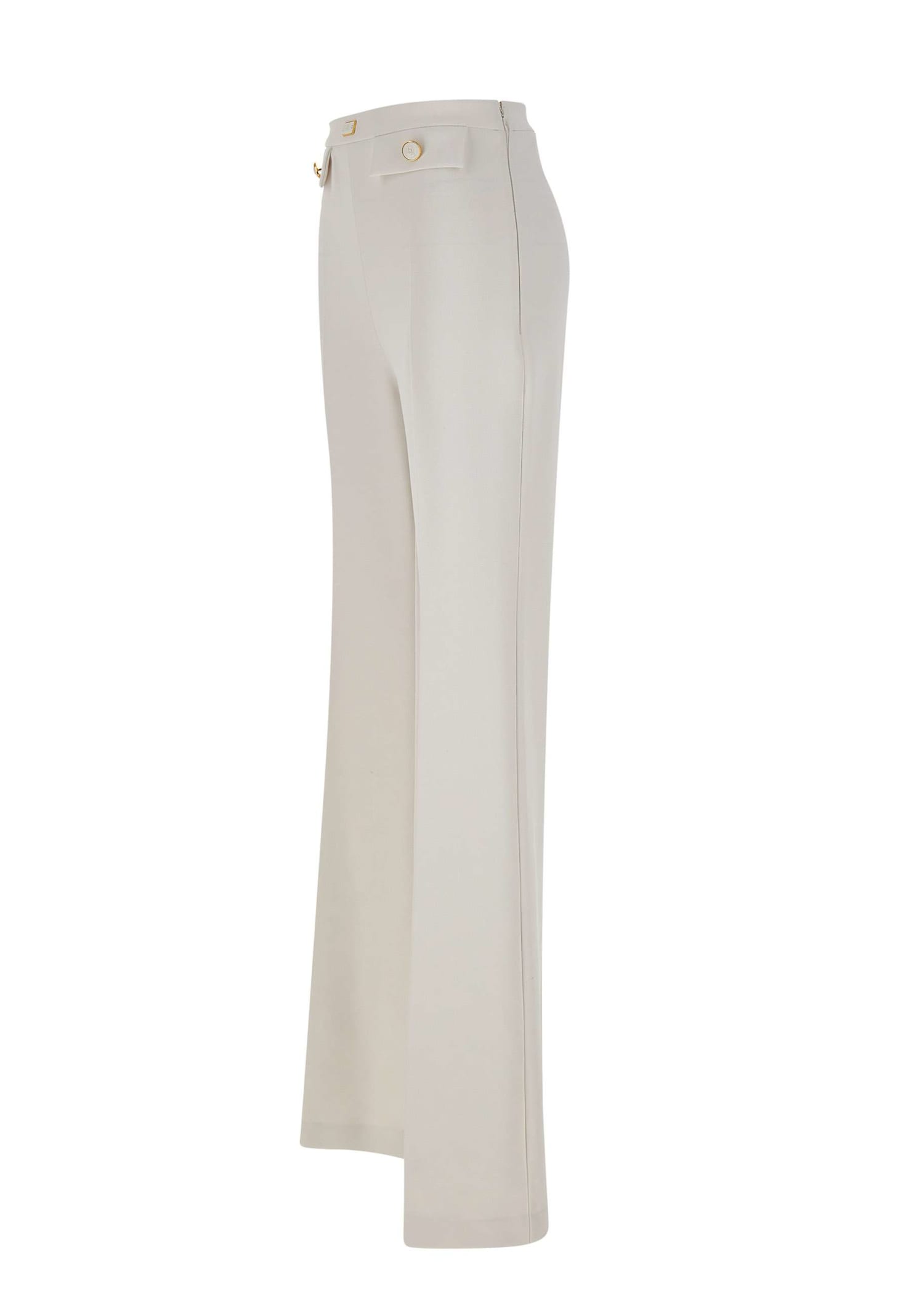 Shop Elisabetta Franchi Daily Double Stretch Cr?pe Trousers In White