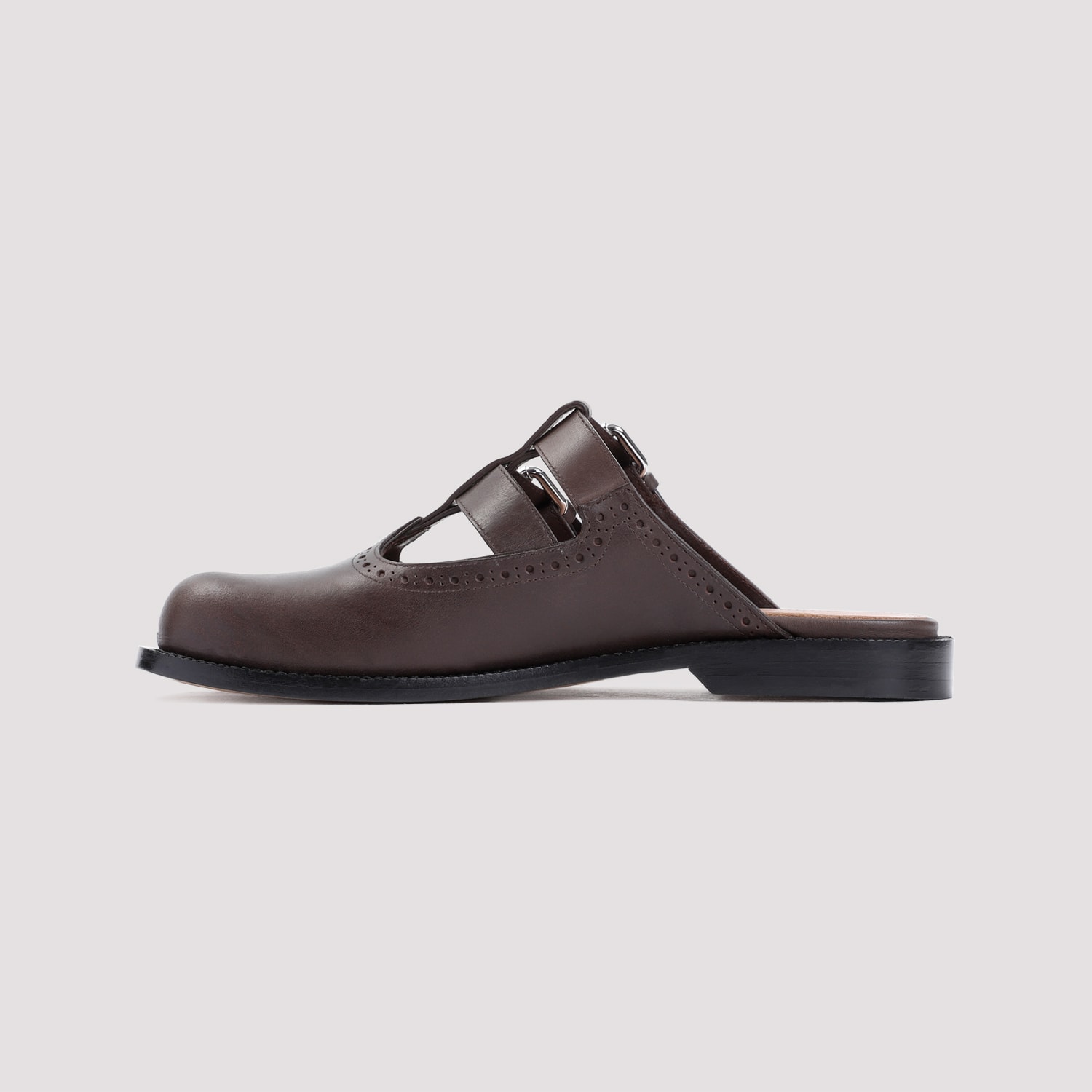 Shop Loewe Campo Mary Jane Mules In Dark Brown