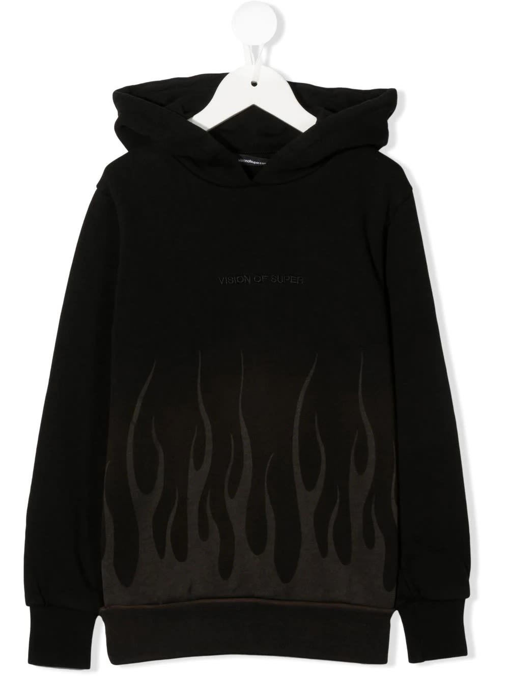 Vision of Super Kids Black Hoodie With Lasered 2.0 Flame
