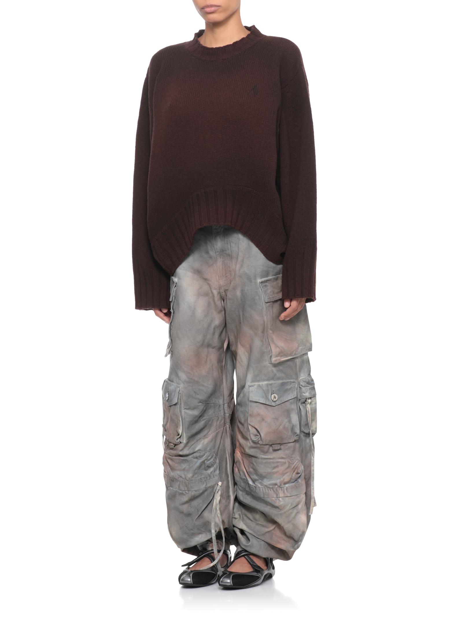 Attico Wool Sweater In Brown