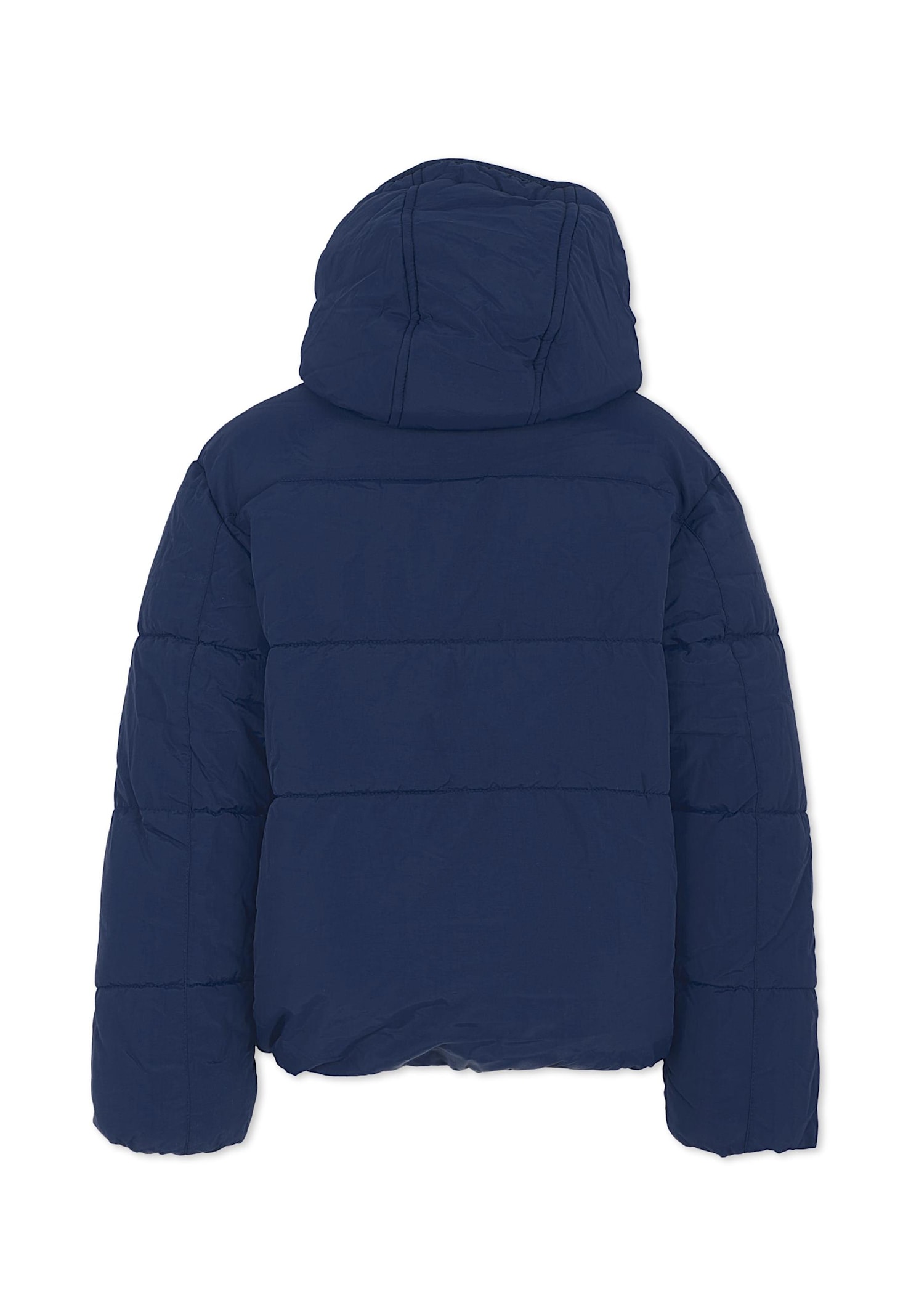Timberland Blue Down Jacket For Boy With Logo In Blue