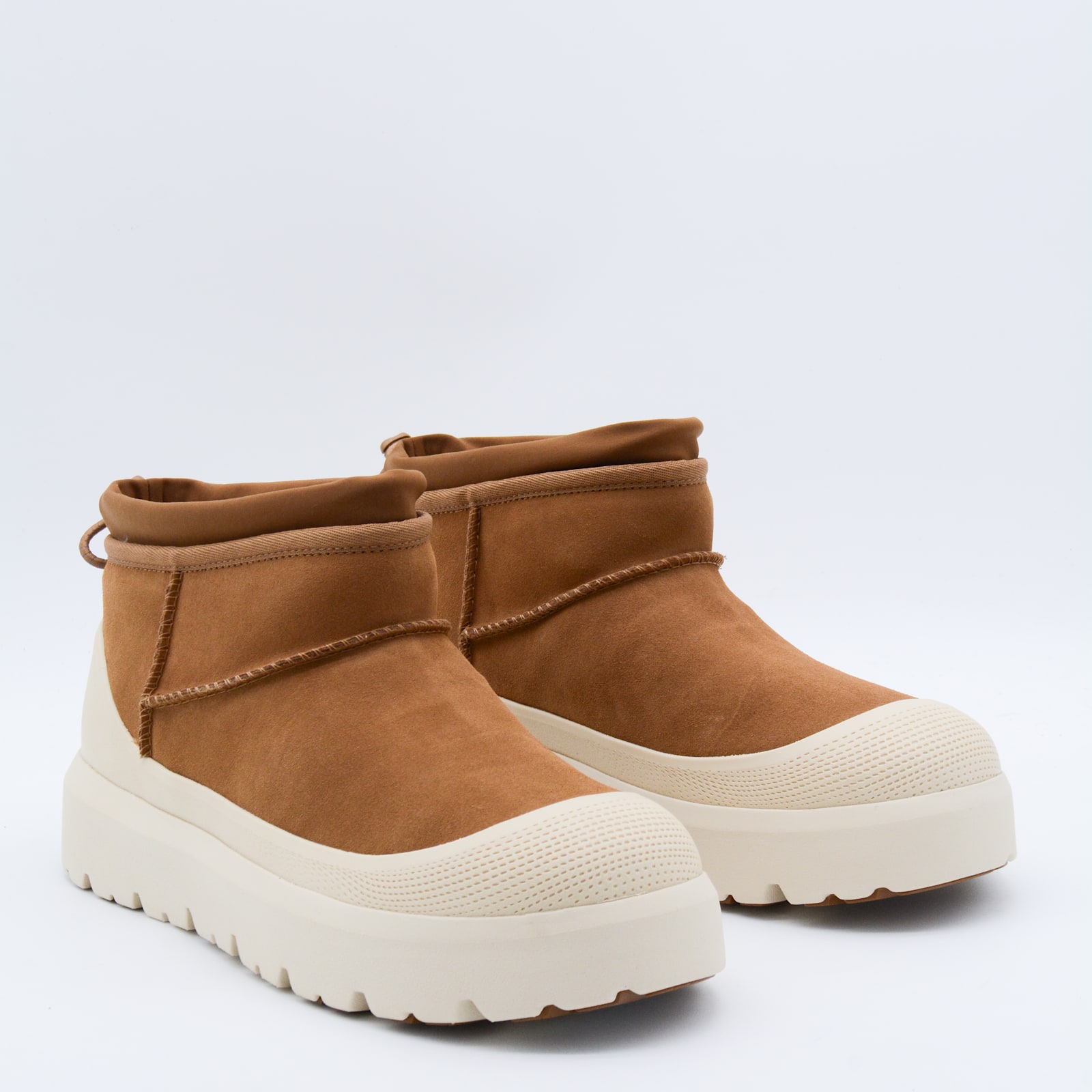 Ugg Biscuit Suede Ultra Mini Weather Hybrid Ankle Boots In Brown