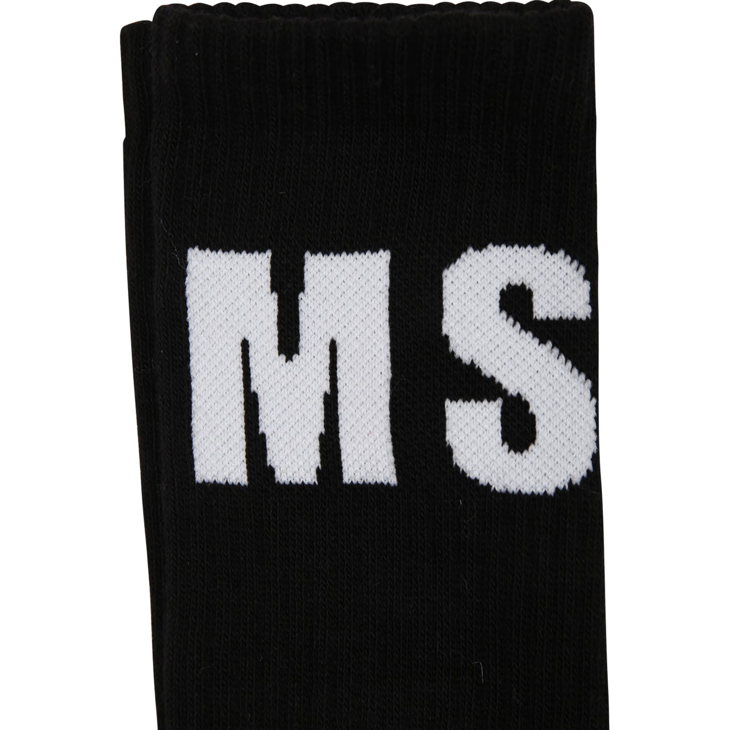 Shop Msgm Bleck Socks For Kids With Logo In Black