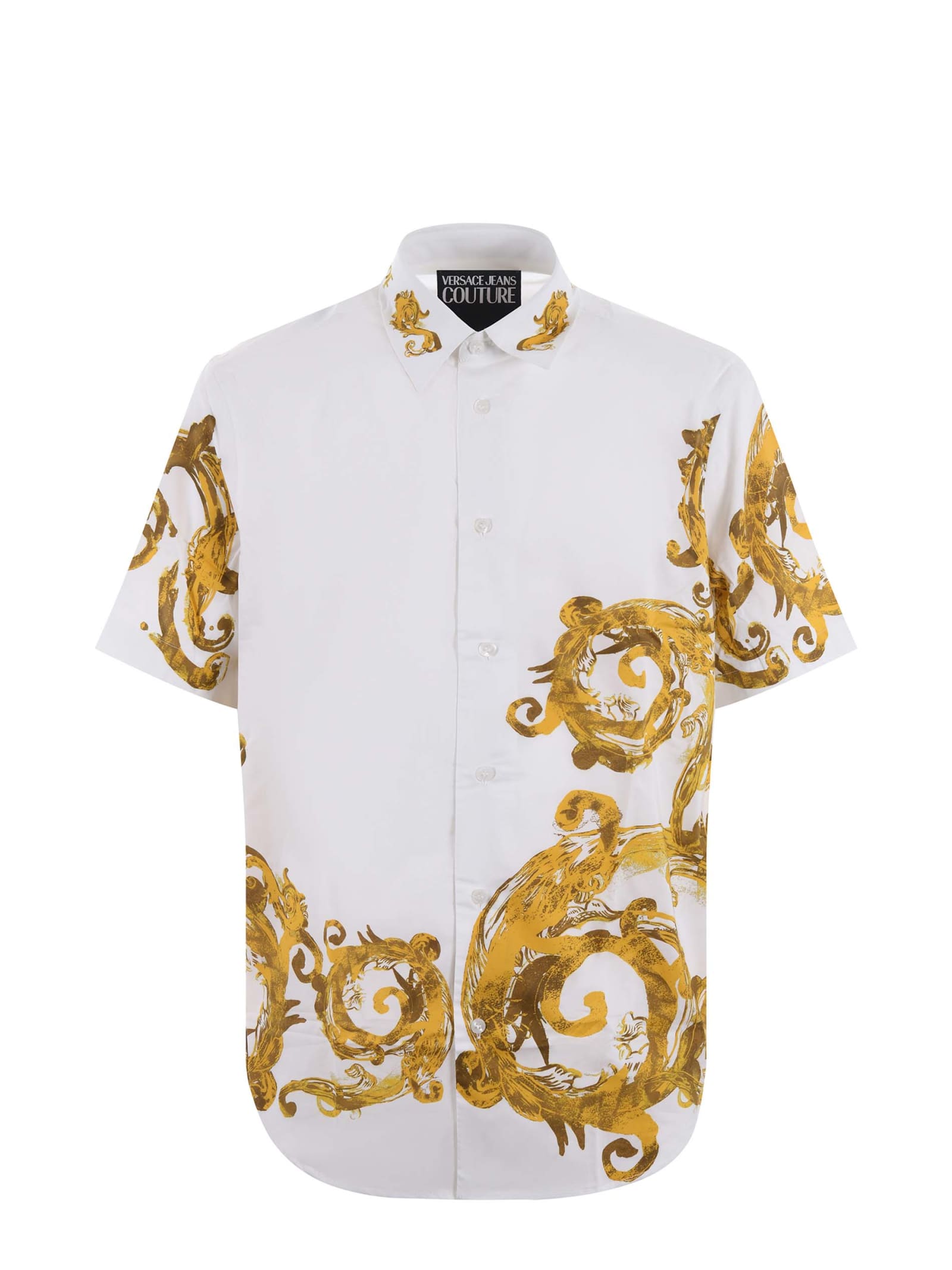 Shop Versace Jeans Couture Shirt In Bianco/oro