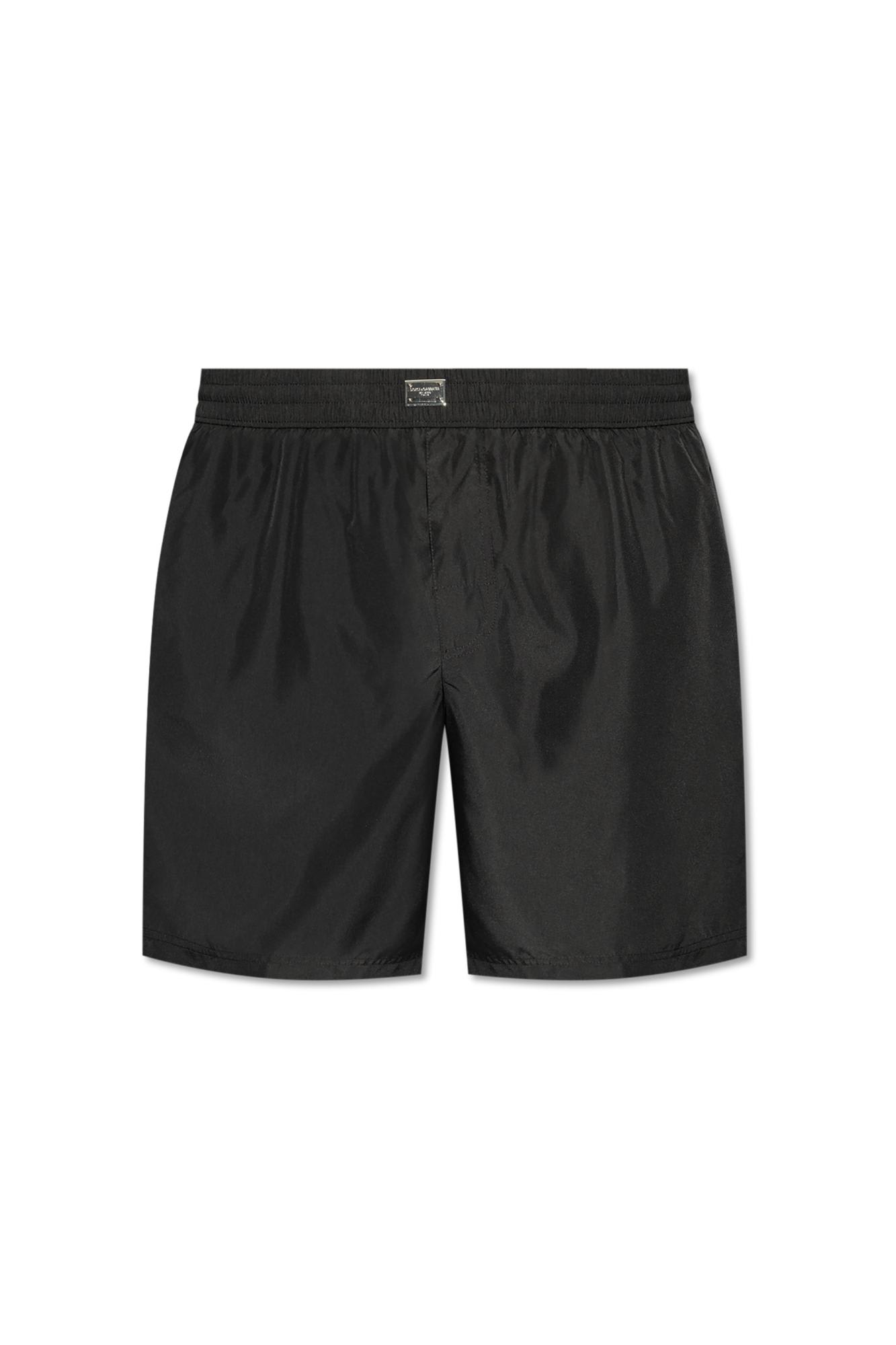 Dolce & Gabbana Swim Trunks In Lightweight Nylon Trousers Black In Black
