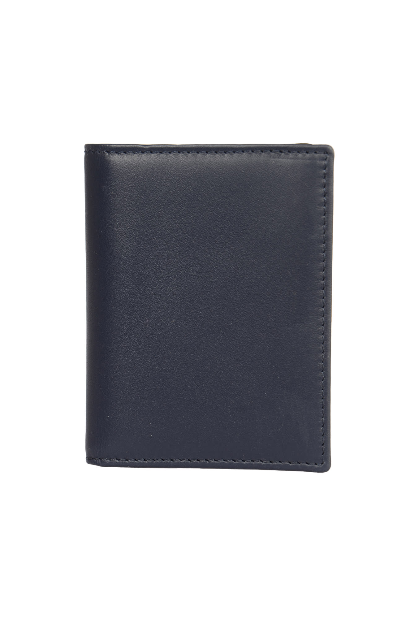 Shop Comme Des Garçons Logo Two-fold Wallet In Navy