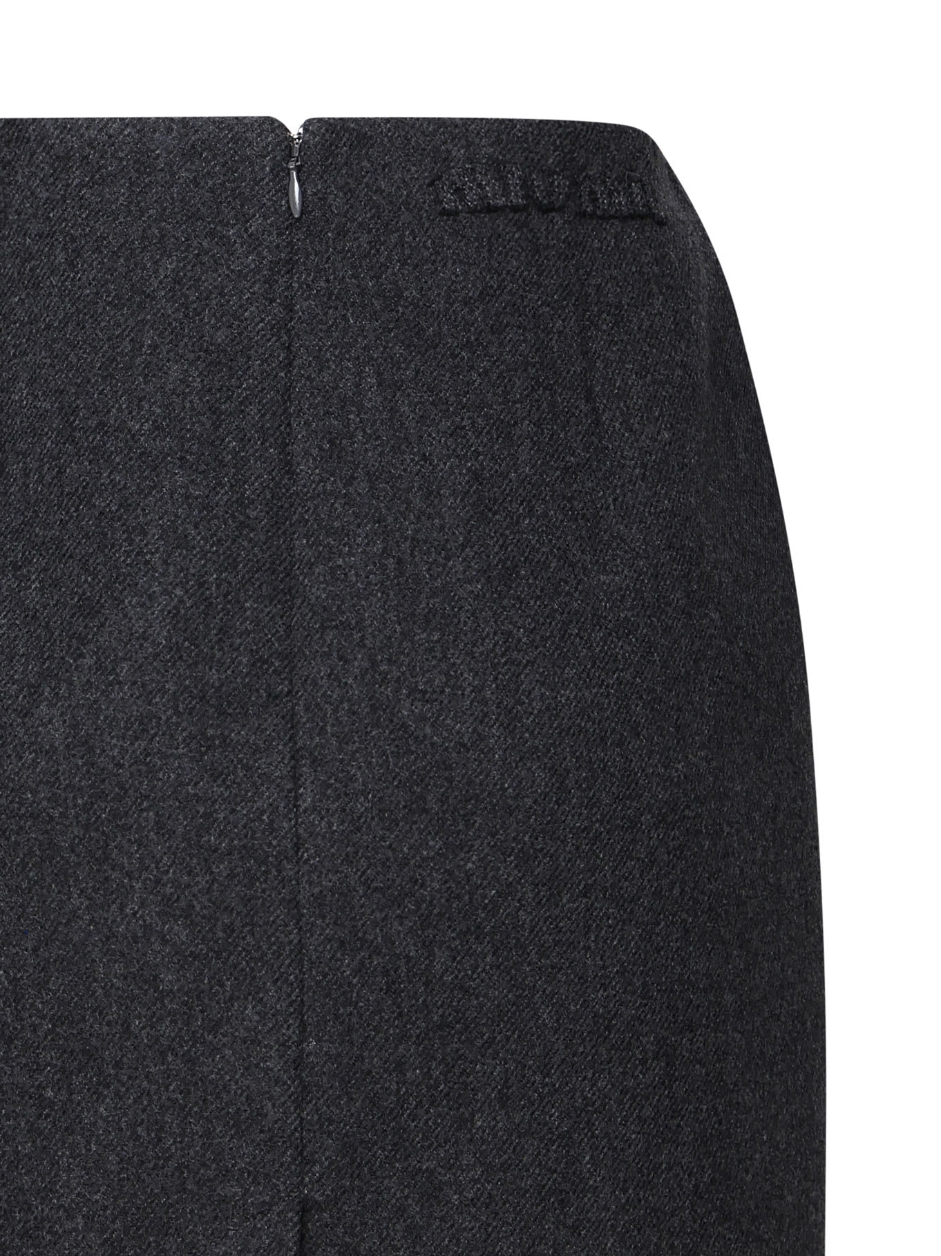 Shop Miu Miu Longuette Skirt In Virgin Wool In Grey