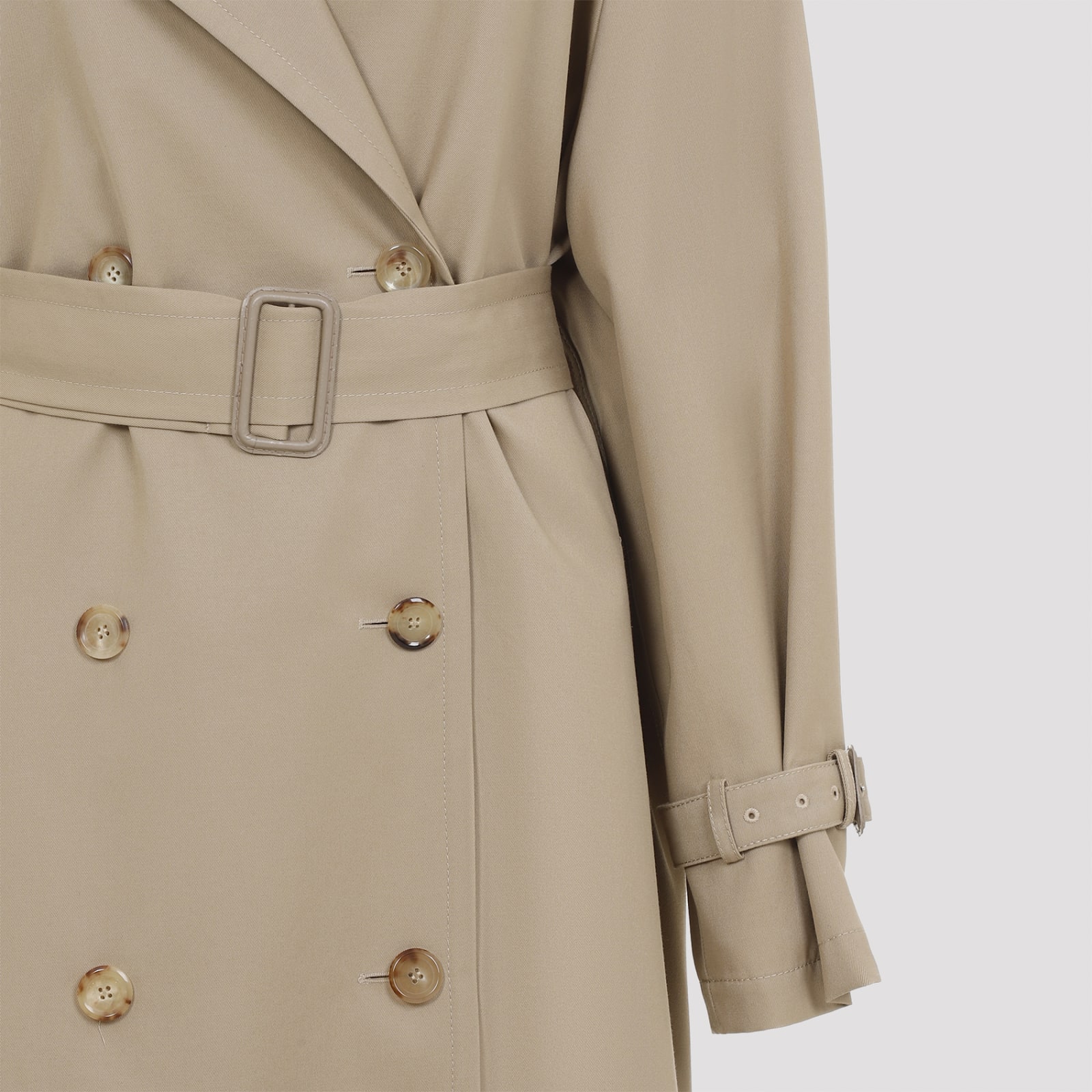 Shop Moschino Cotton Nylon Coat In Beige