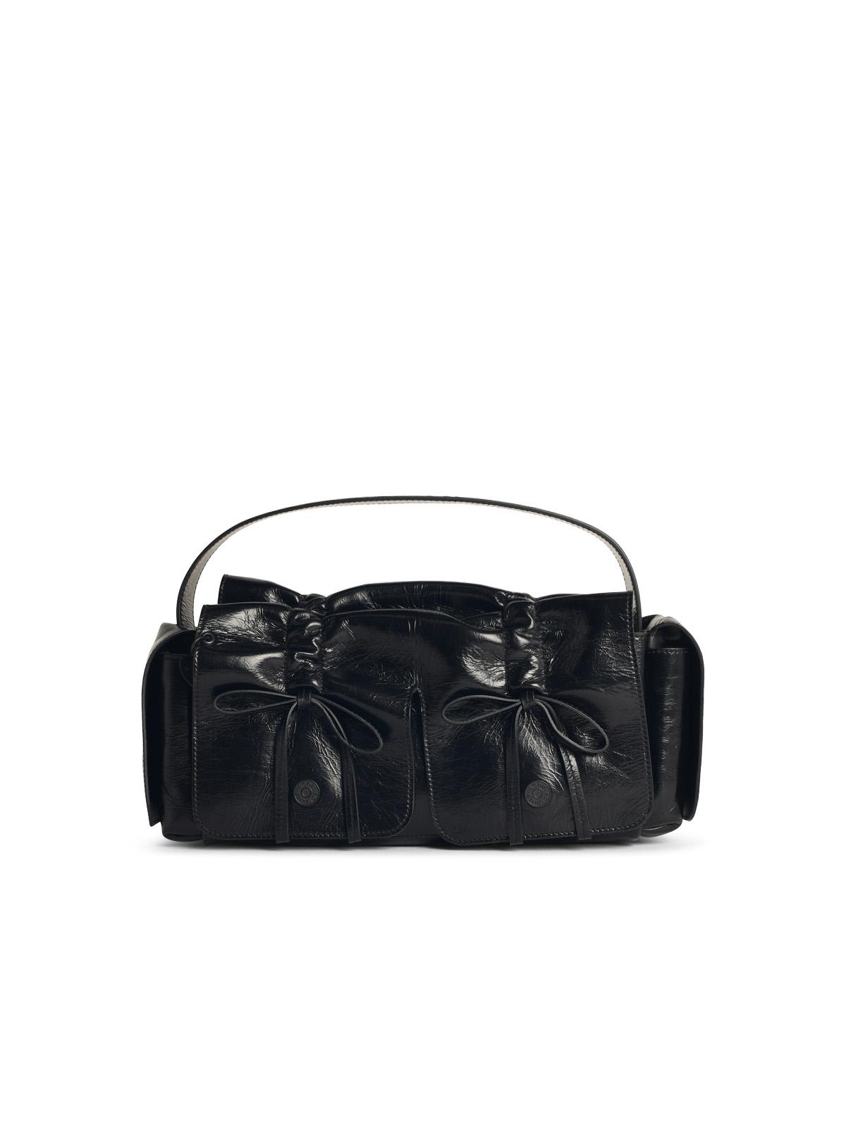 Acne Studios Multipocket Black Leather Bag In Black
