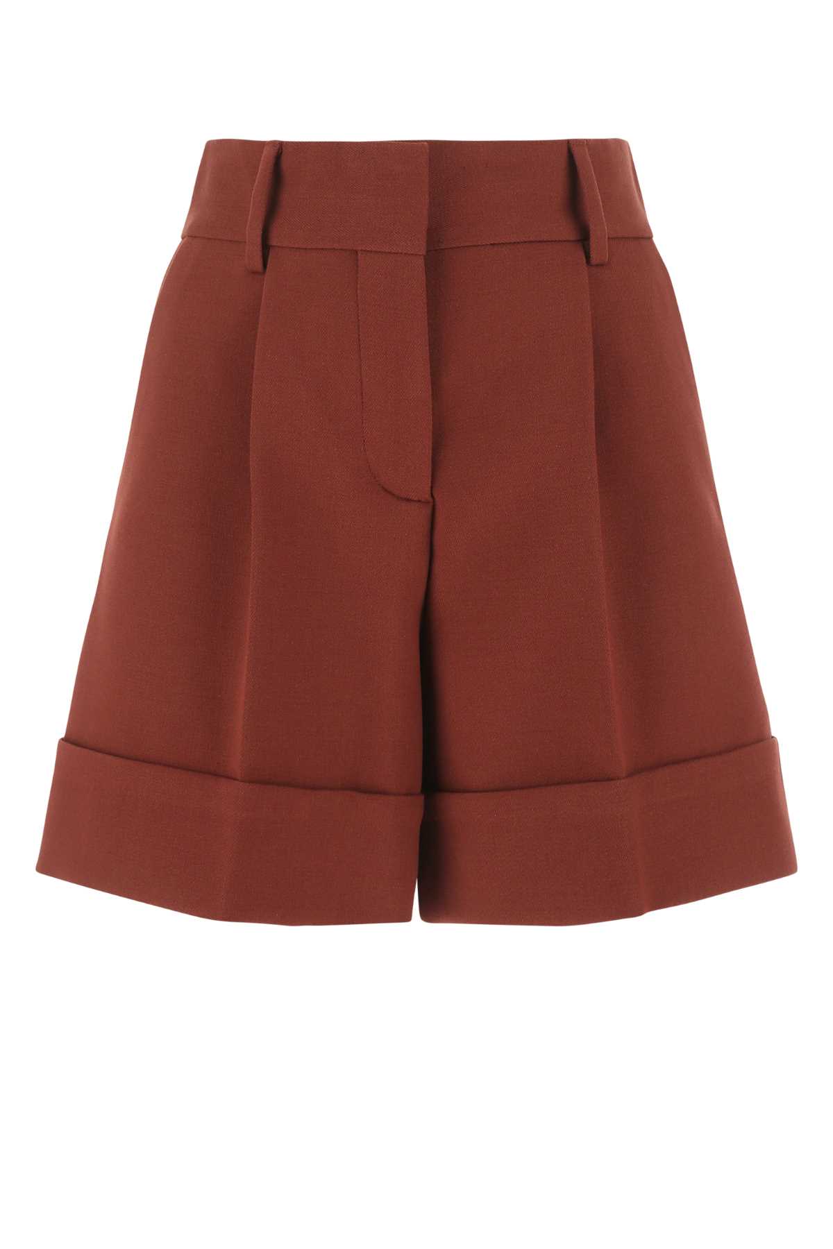 See by Chloé Brown Stretch Cotton Blend Shorts