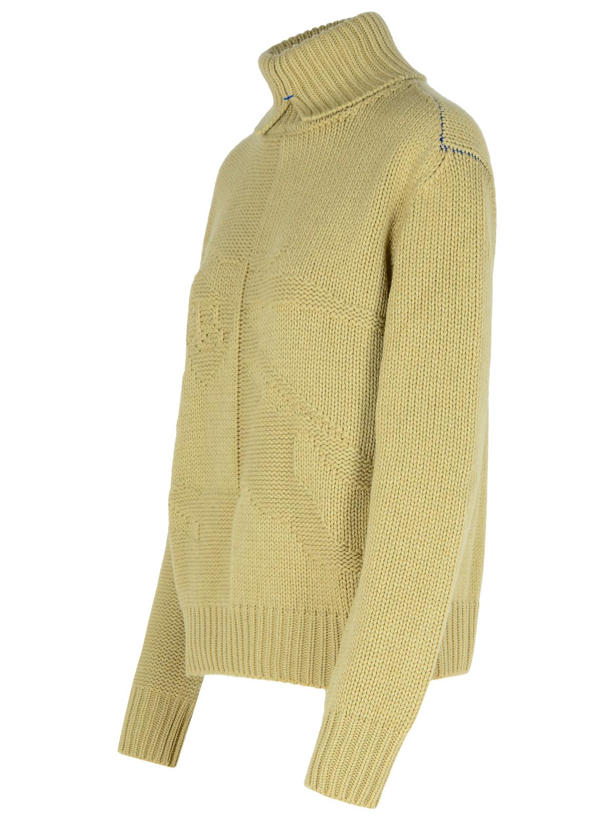 Burberry Green Cashmere Turtleneck Sweater In Neutral