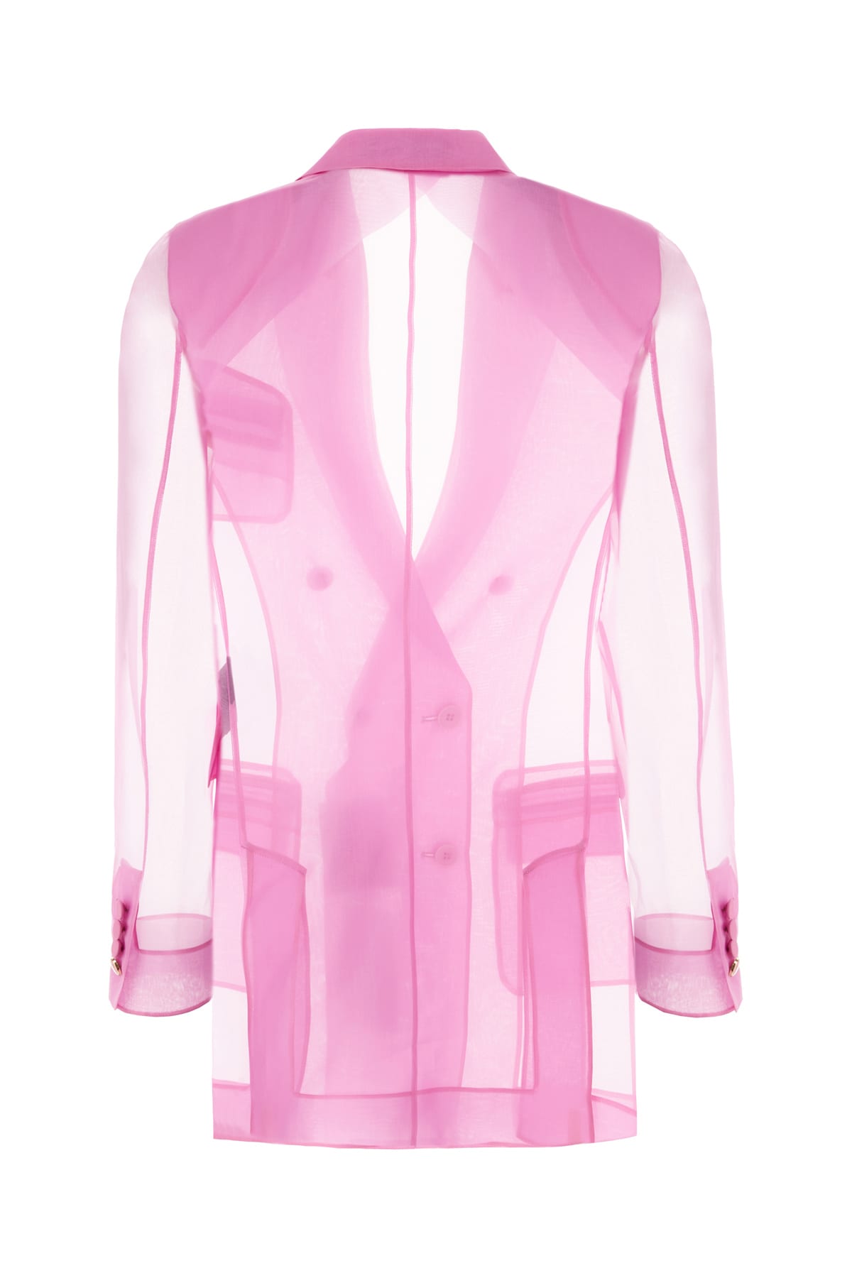 Shop Max Mara Fuchsia Silk Blazer In 057