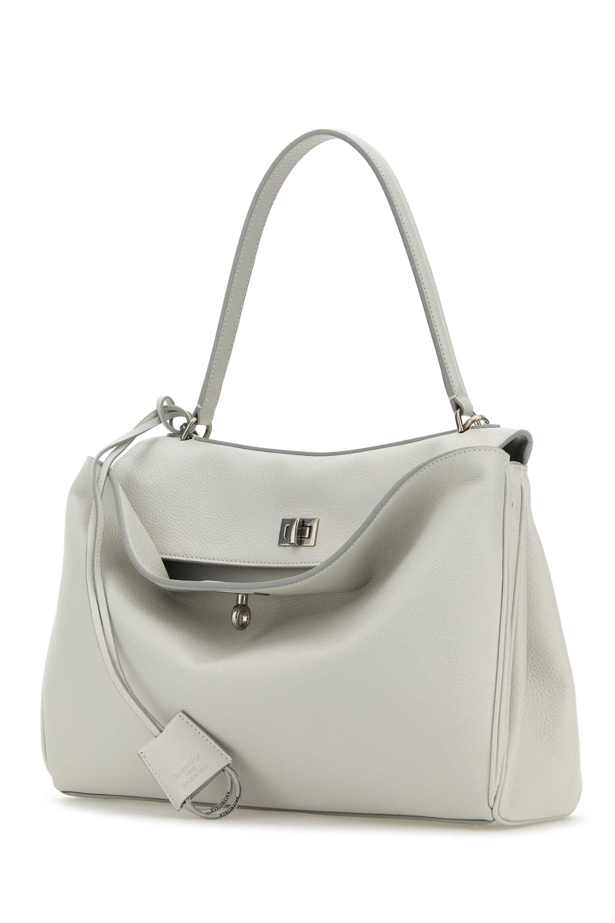 Balenciaga Medium Leather Rodeo Handbag Hardware Shape Handle In White