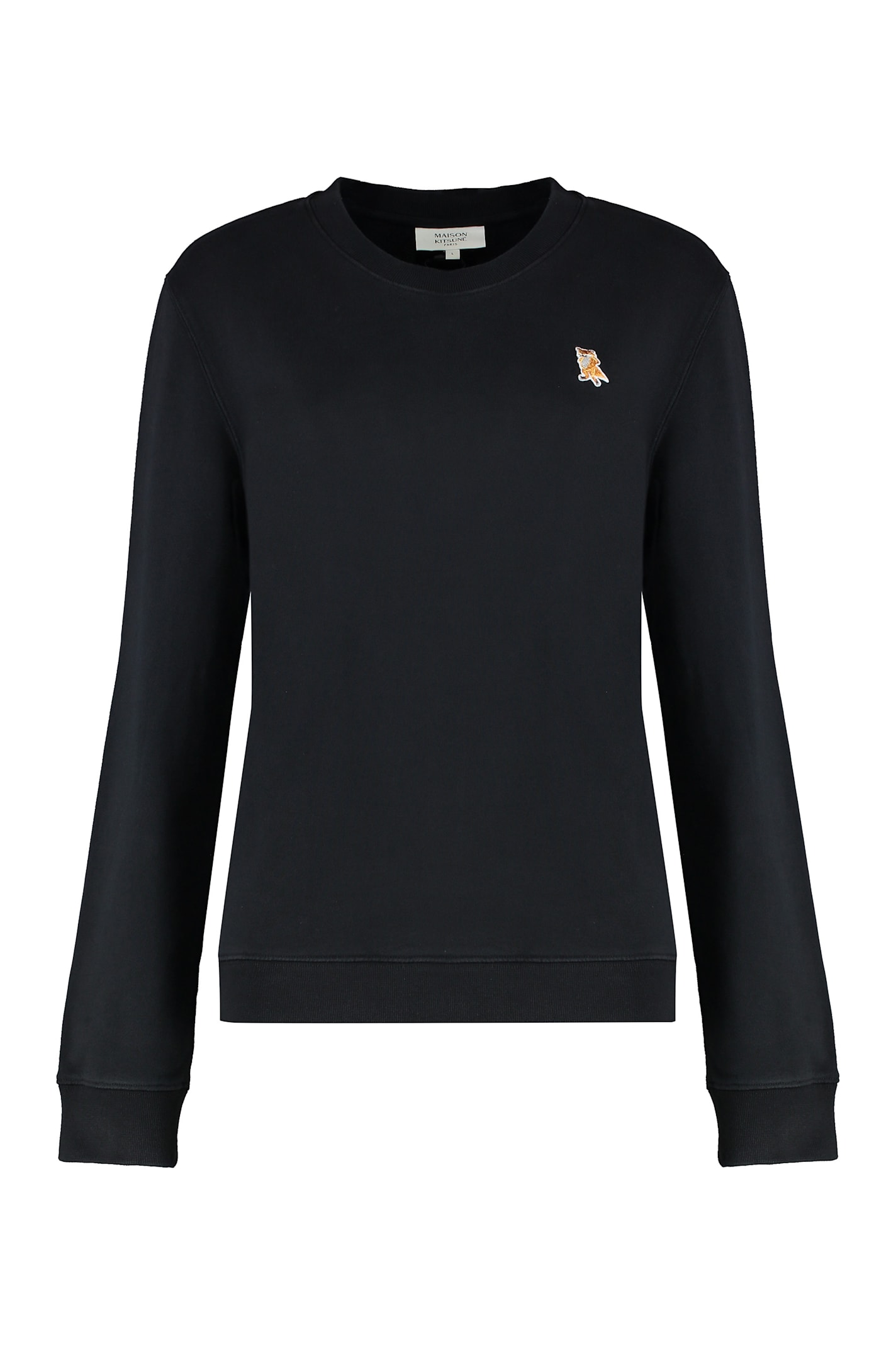 Maison Kitsuné Crew Neck Sweatshirt In Cotton In Black