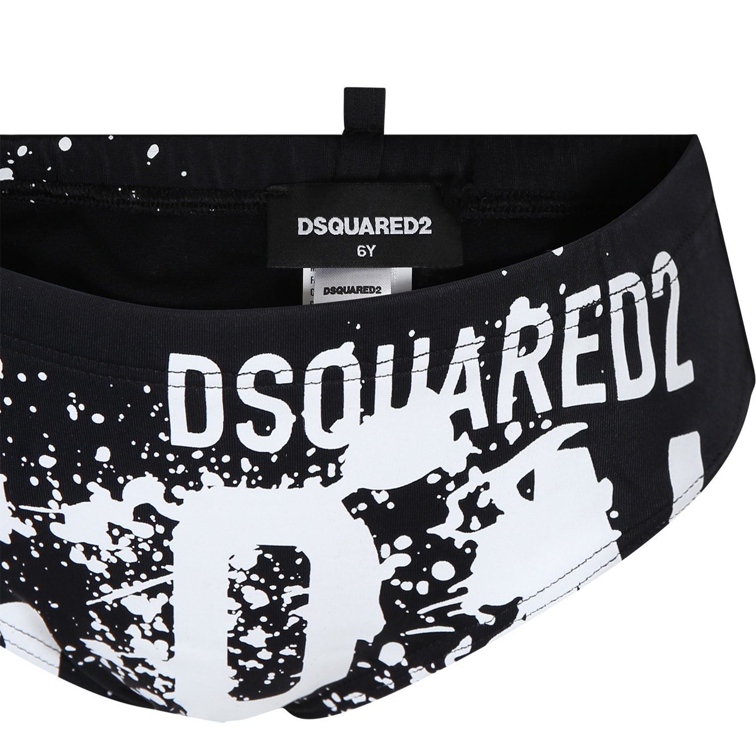 Shop Dsquared2 Black Swim Briefs For Boy With Logo