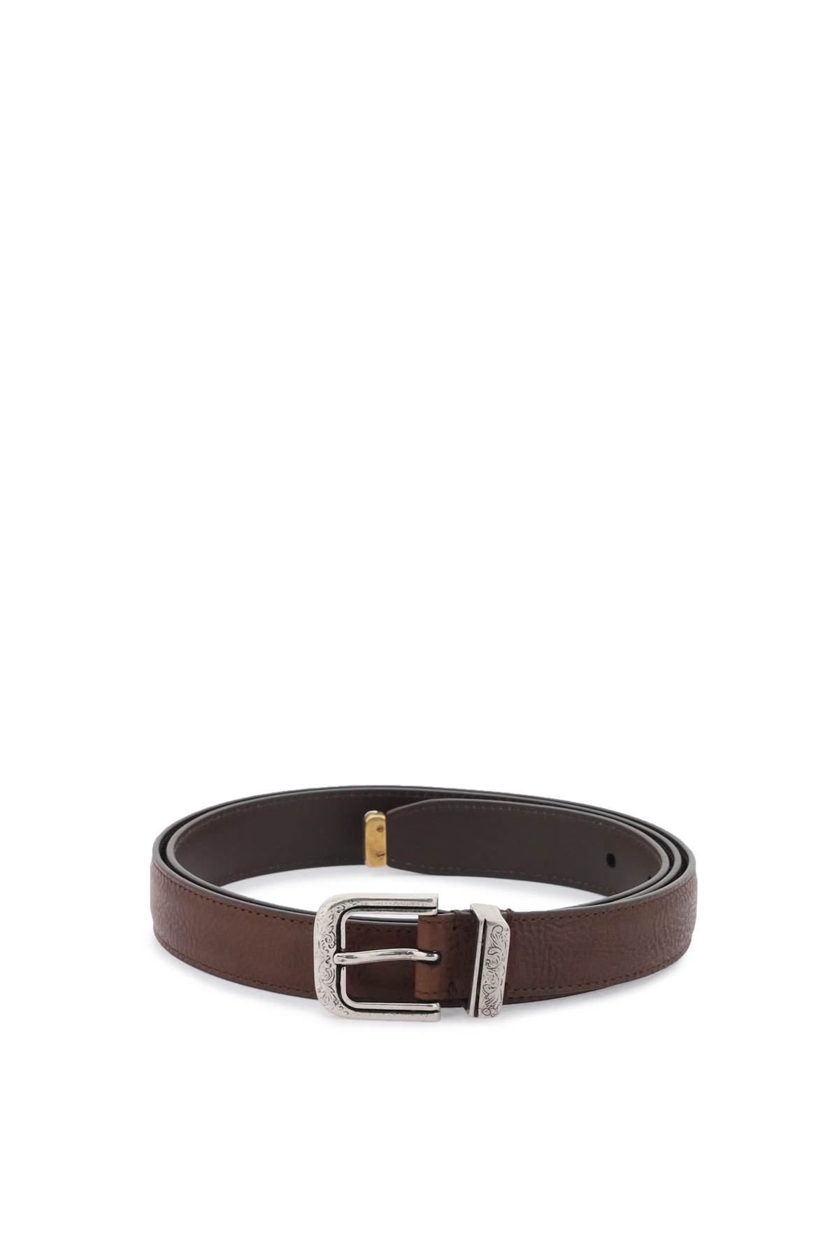 Leather Belt With Detailed Buckle