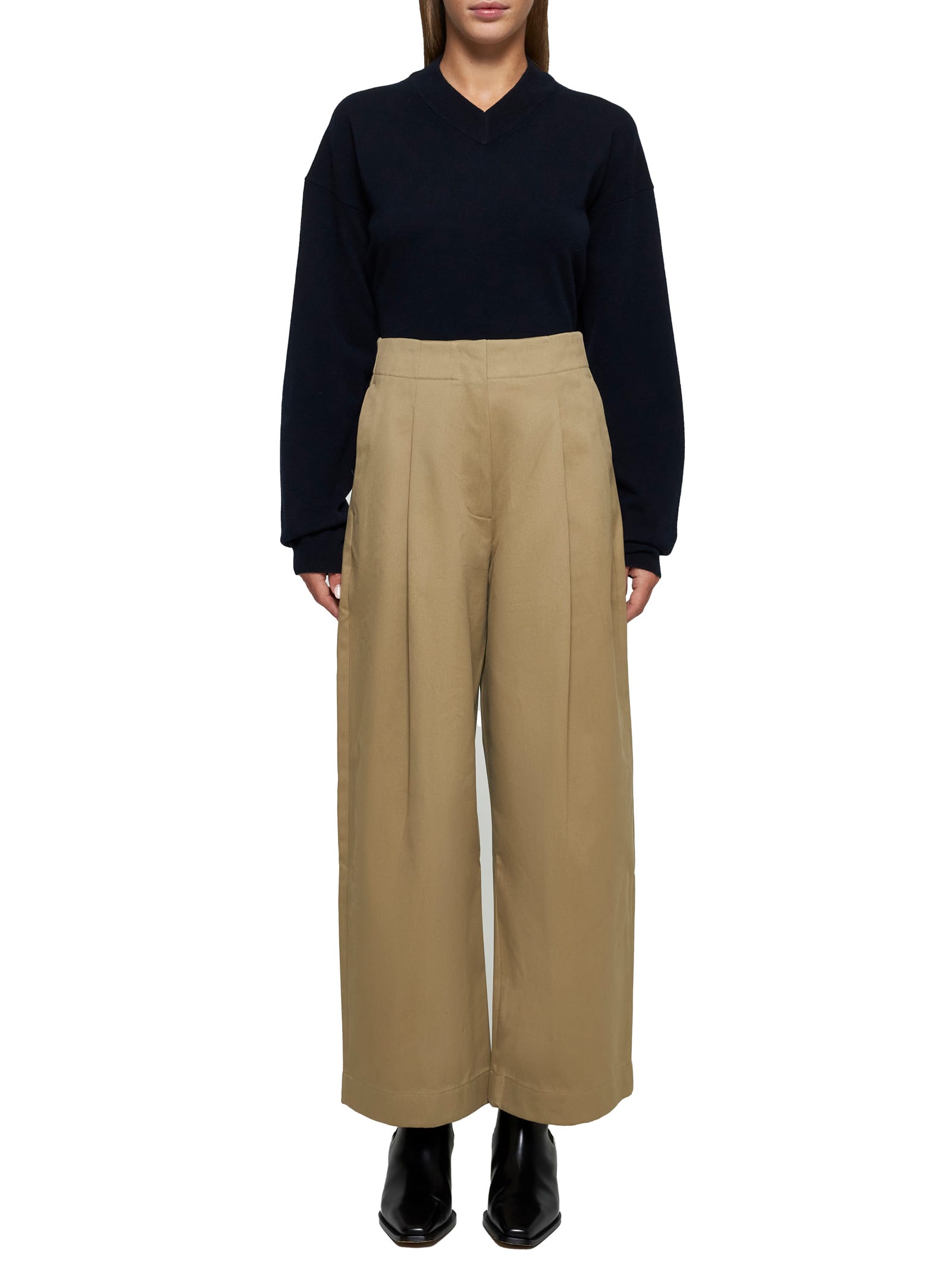 Shop Studio Nicholson Pants In Brown