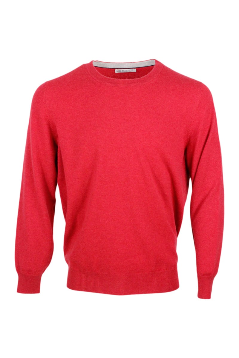 Long-sleeved Crew-neck Sweater In Fine 2-ply 100% Cashmere