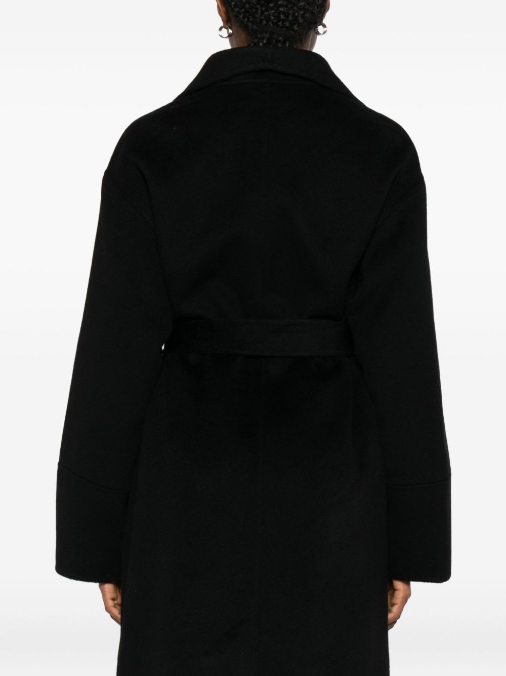 Goat Wool And Cashmere Coat In Black