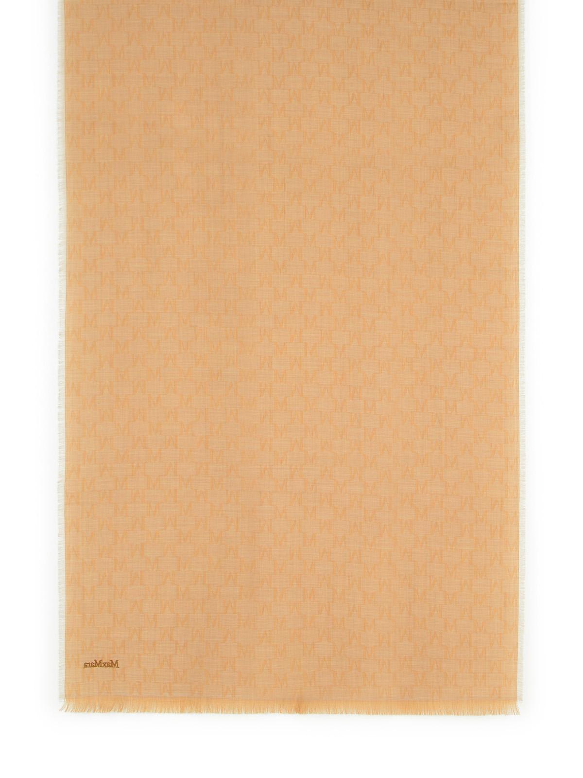 Max Mara Magico Camel Virgin Wool Scarf In Orange