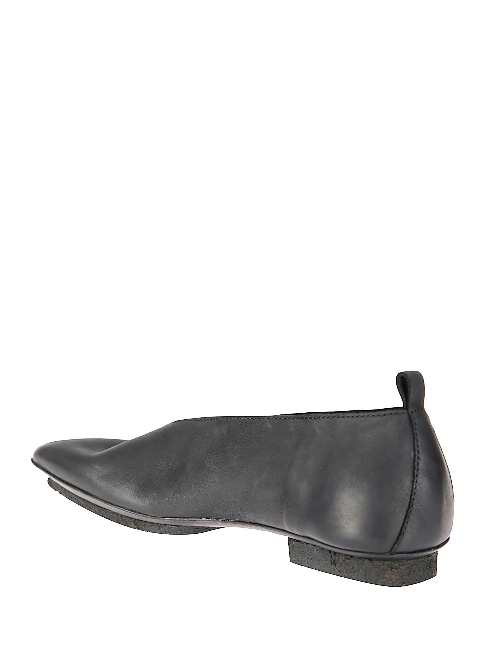 Uma Wang Square-toe Leather Ballerina Shoes In Gray